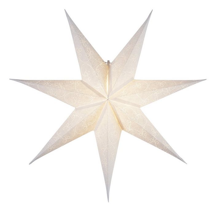 STAR TRADING LED Stern Papierstern Decorus Weihnachtsstern Leuchtstern hängend 7-zackig D: 63cm weiß