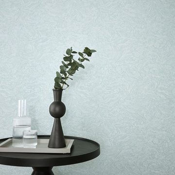 Erismann Vliestapete Abstrakt Marmor Blau Glitzer Elle Decoration 10330-08