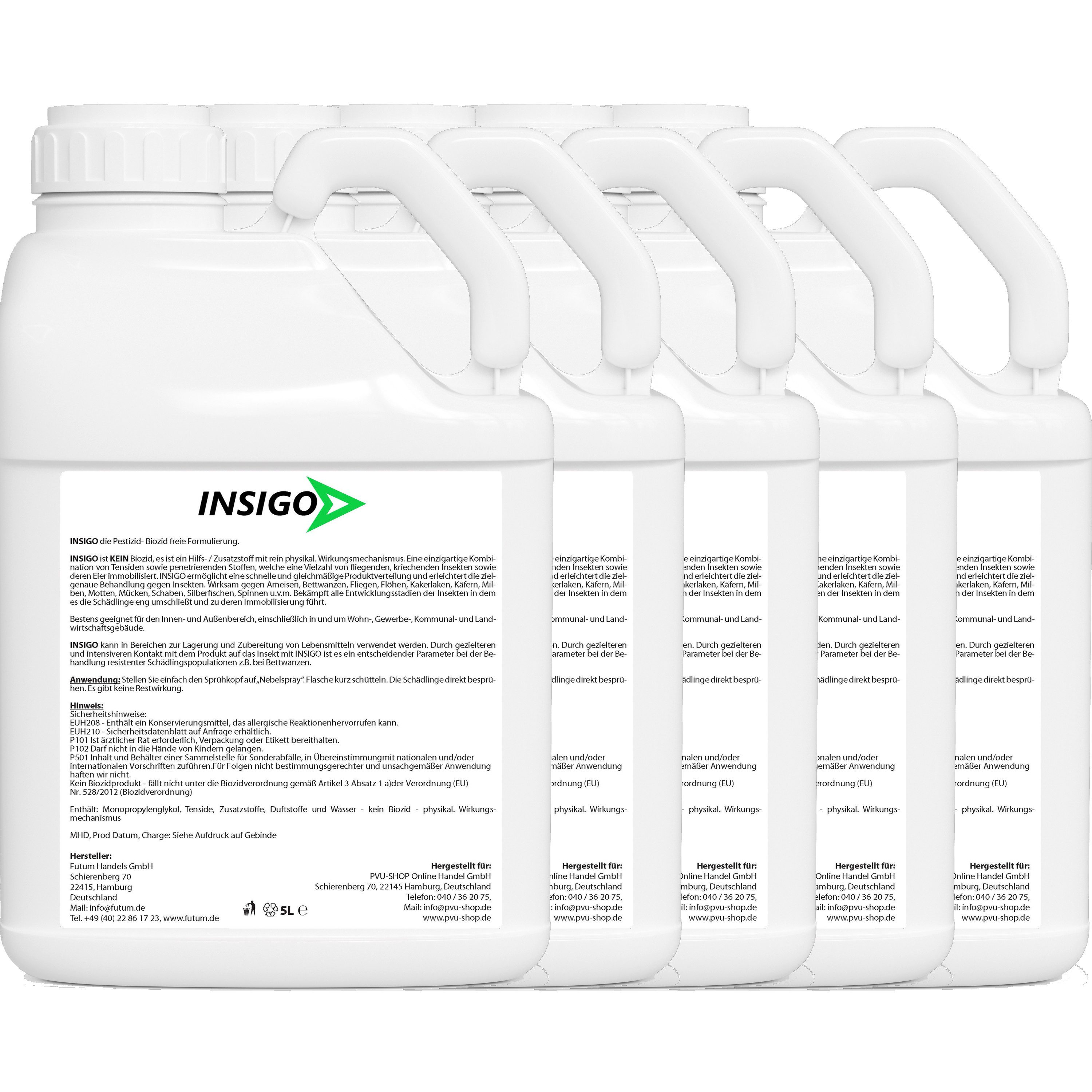 INSIGO Insektenspray Anti Floh-Spray Floh-Mittel Ungezieferspray, 25 l, biozidfreie Formel, auf Wasserbasis, geruchsarm, brennt / ätzt nicht