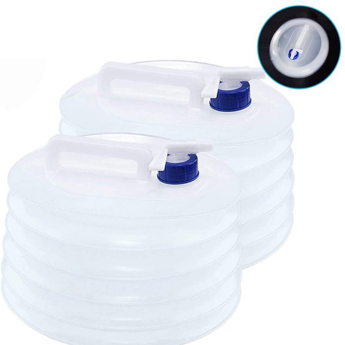 Mmgoqqt Kanister Wasserkanister faltbar 2er Set Oval mit Hahn Haltegriff Camping Faltkanister BPA frei lebensmittelecht