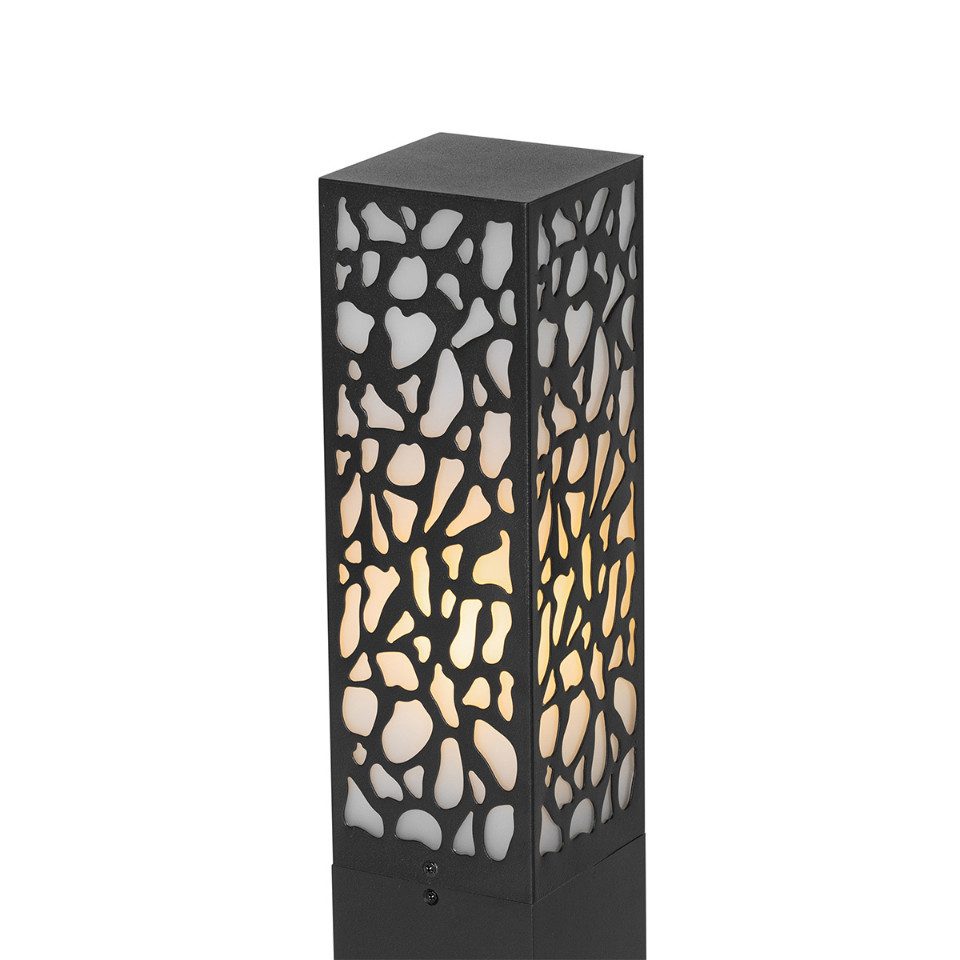 Qazqa Außen-Stehlampe Nicole, ohne Leuchtmittel, Warmweiß, QAZQA Außen­poller­leuchte, e27, Schwarz, Aluminium, Modern