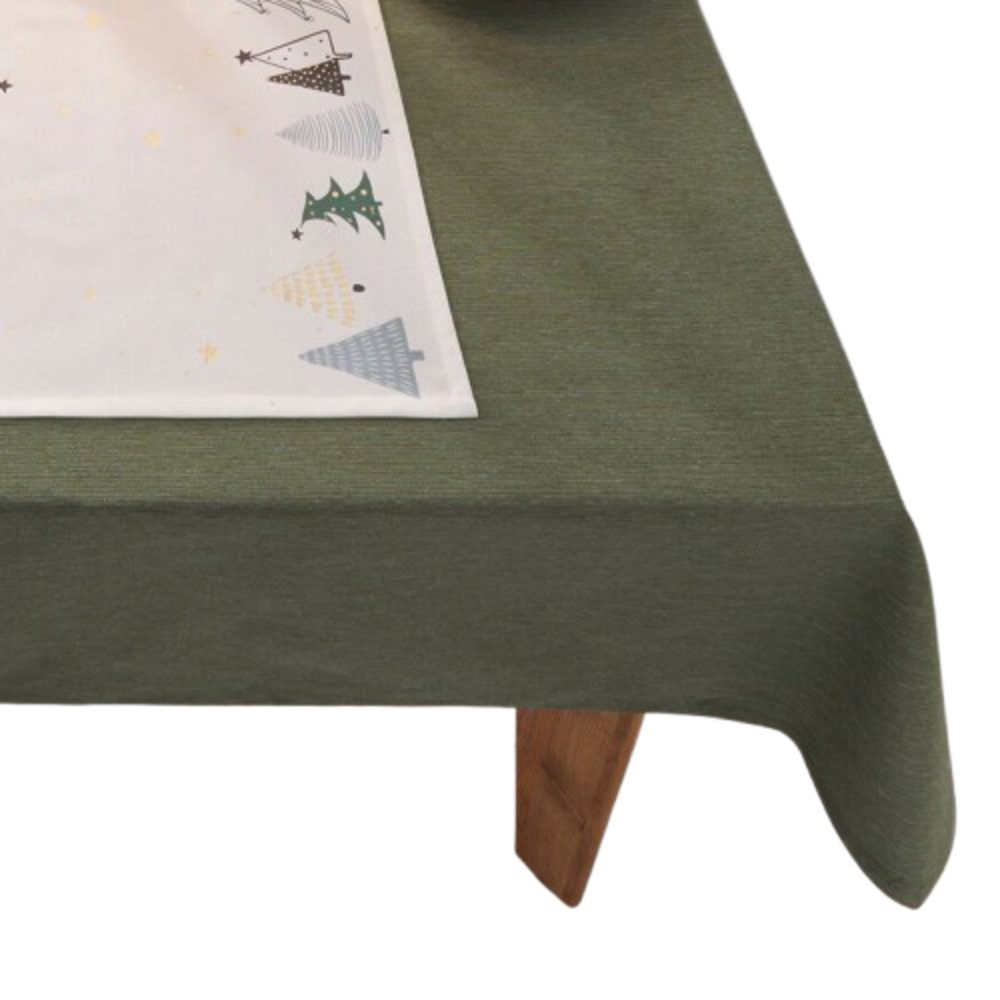 Home-trends24.de Tischdecke Tafeldecke Tischdecke Grün Dunkelgrün Tischdeko Webstruktur 135 x 240