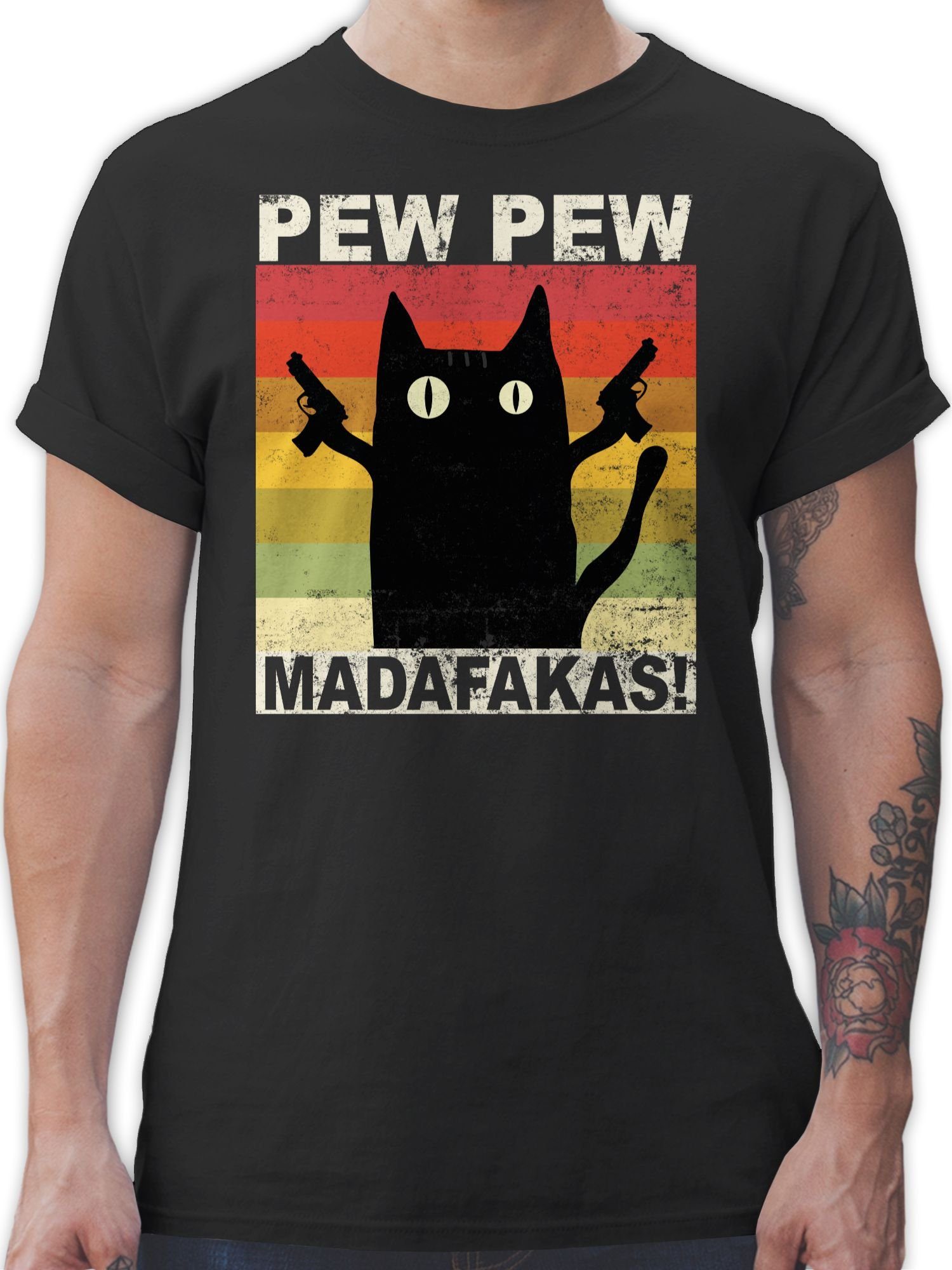 Pew Schwarz Statement Madafakas T-Shirt Shirtracer 01 Pew Sprüche