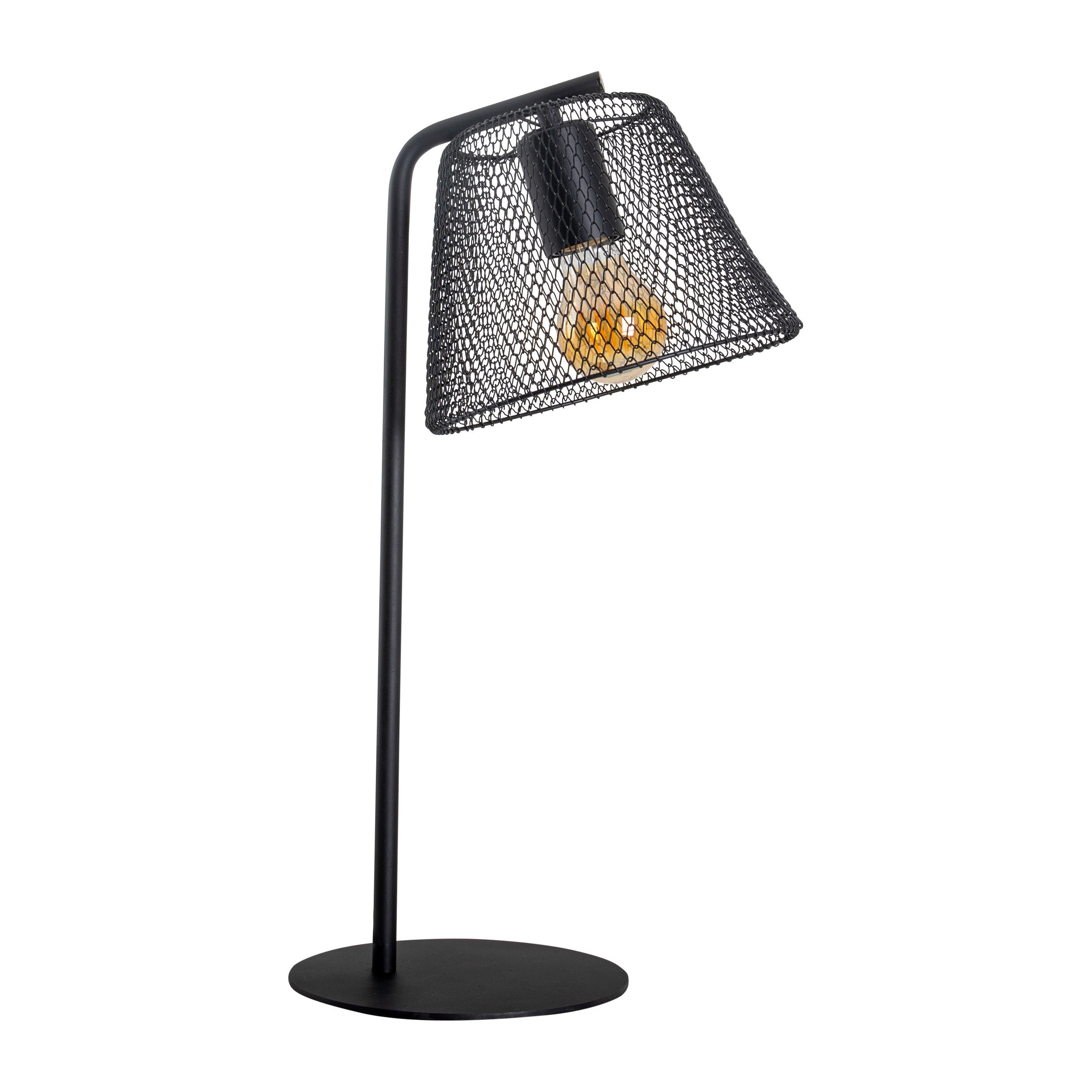 näve Tischleuchte Korie, ohne Leuchtmittel, Metallgeflechtschirm, exkl. 1x E27, H: 50cm, Zuleitung schwarz 180cm