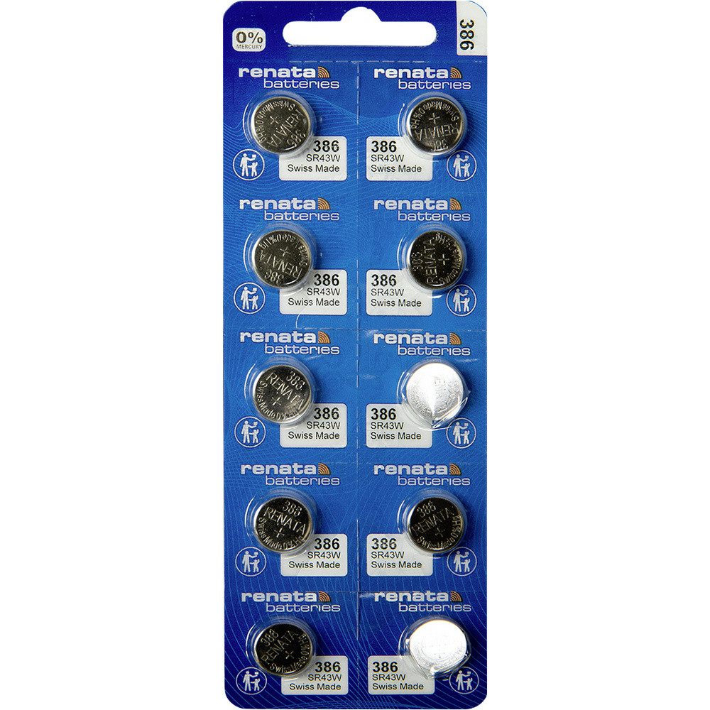 Renata Renata Knopfzelle 386 1.55 V 10 St. 130 mAh Silberoxid 386 MP CE RENAT Knopfzelle