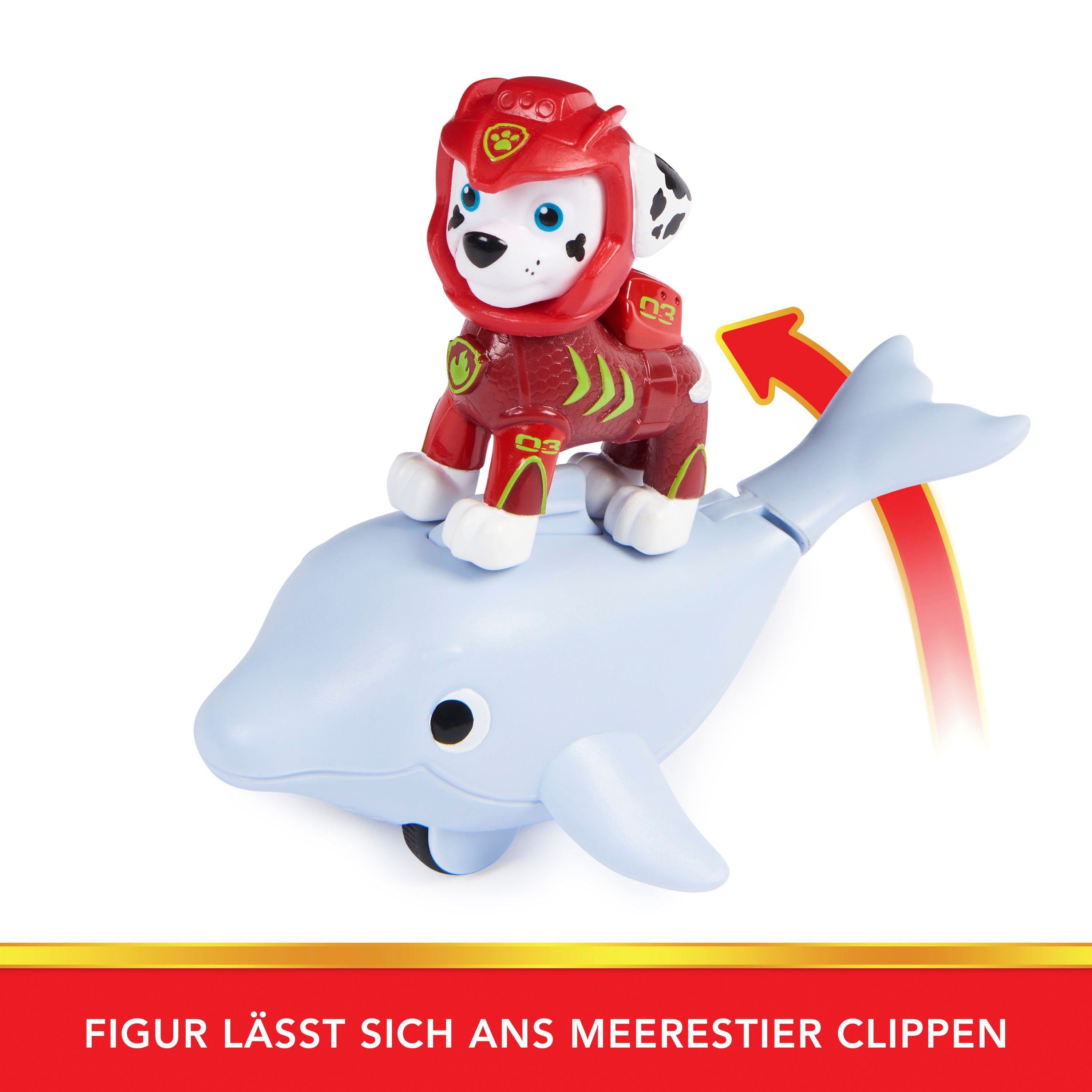 Spin Master Spielfigur Paw Patrol - Aqua Pups - Hero Pups Solid Marshall, (Set)