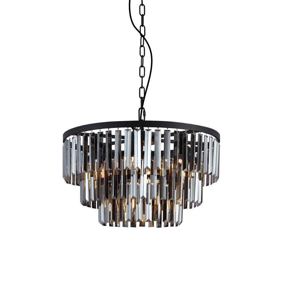 Qazqa Kronleuchter Amel, ohne Leuchtmittel, E14, Schwarz, Modern, Stahl, 9- günstig online kaufen