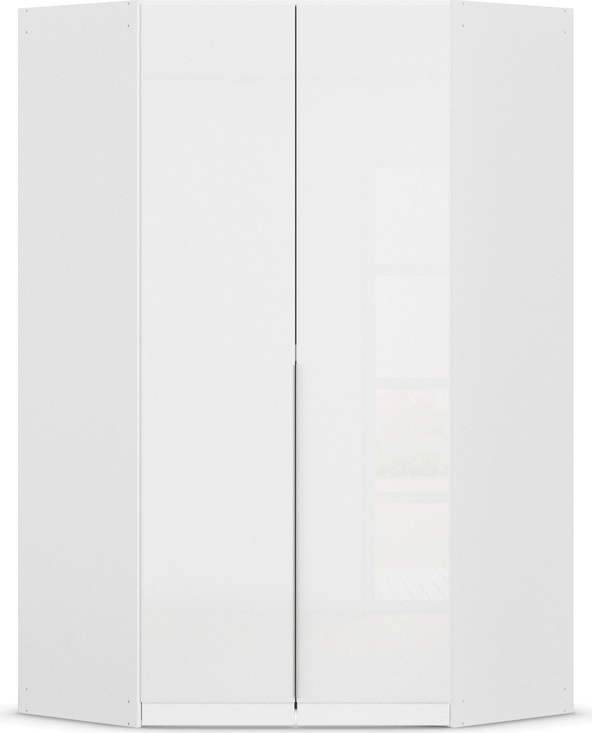 OTTO home Eckkleiderschrank Kleiderschrank Schrank Ankleidezimmer Schlafzimmer Garderobe AGORDO (in zwei Griff-Farben, Breite/Tiefe 117x117 cm, Höhen 210/229 cm) mit Glastüren, voll ausgestattet mit viel Stauraum MADE IN GERMANY