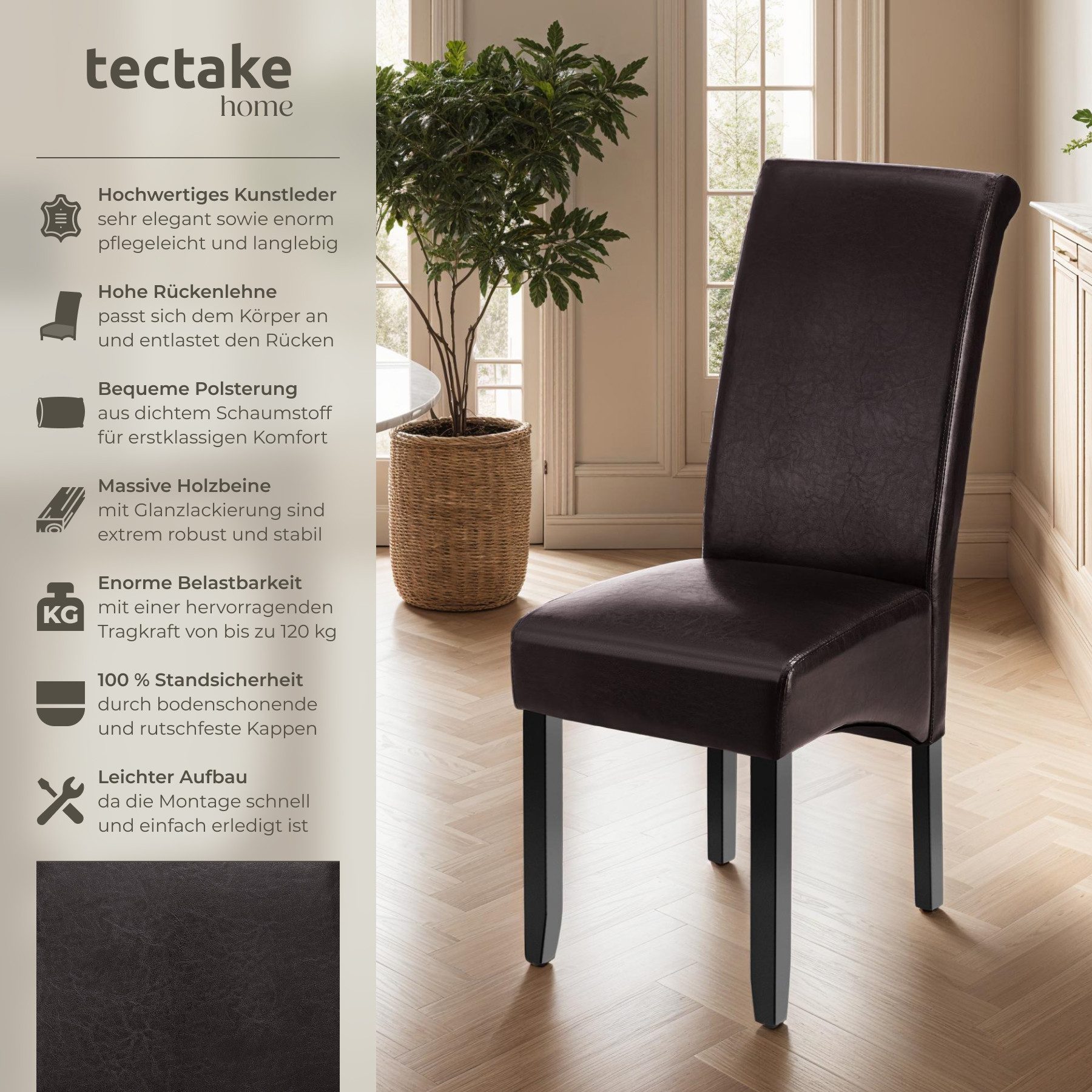 tectake Esszimmerstuhl (Set, 6 St), Ergonomische günstig online kaufen