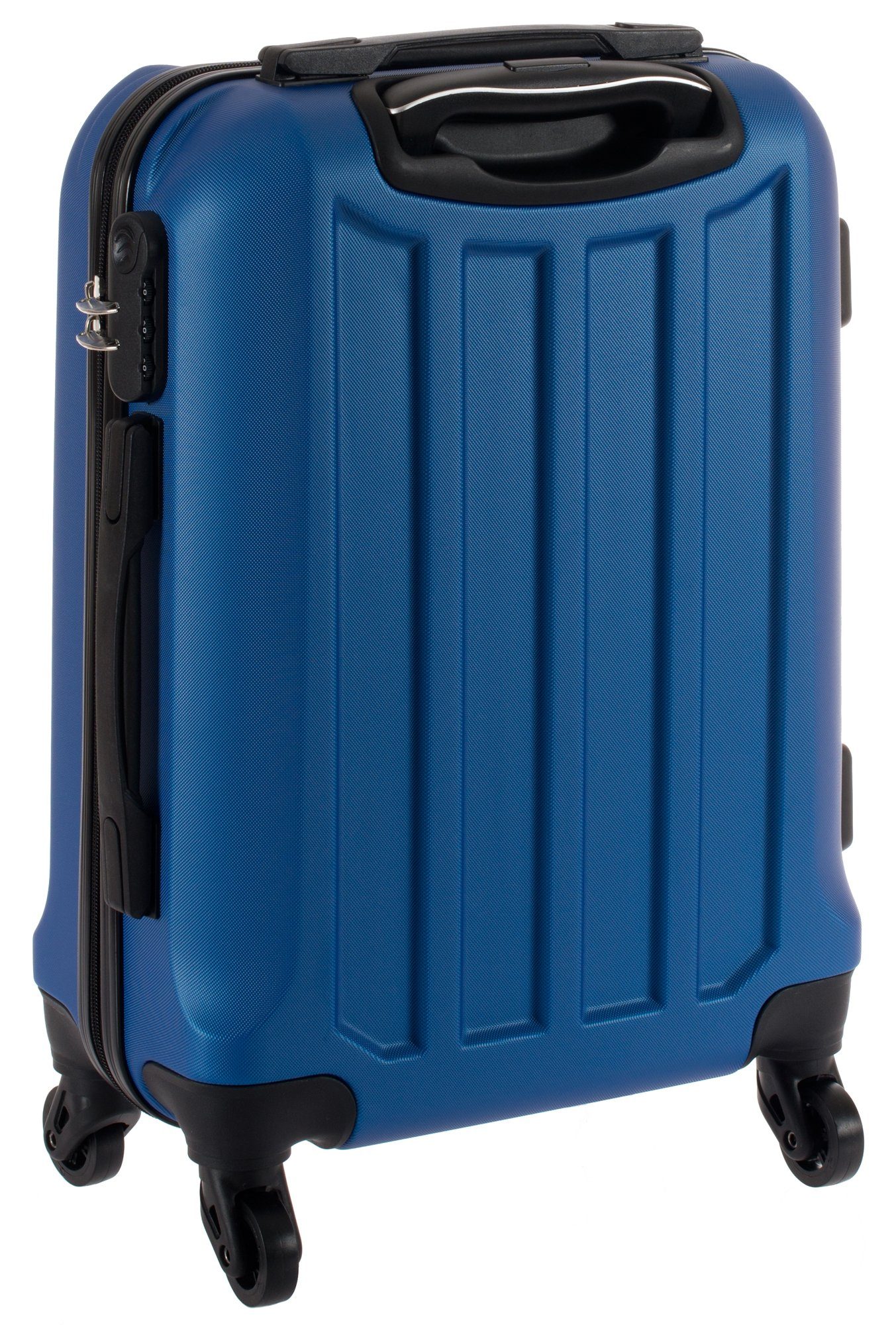 Cahoon Handgepäck-Trolley Hartschalenkoffer Handgepäck Kabinengepäck 4-Rollen, Koffer Trolley 4 blau Rollen