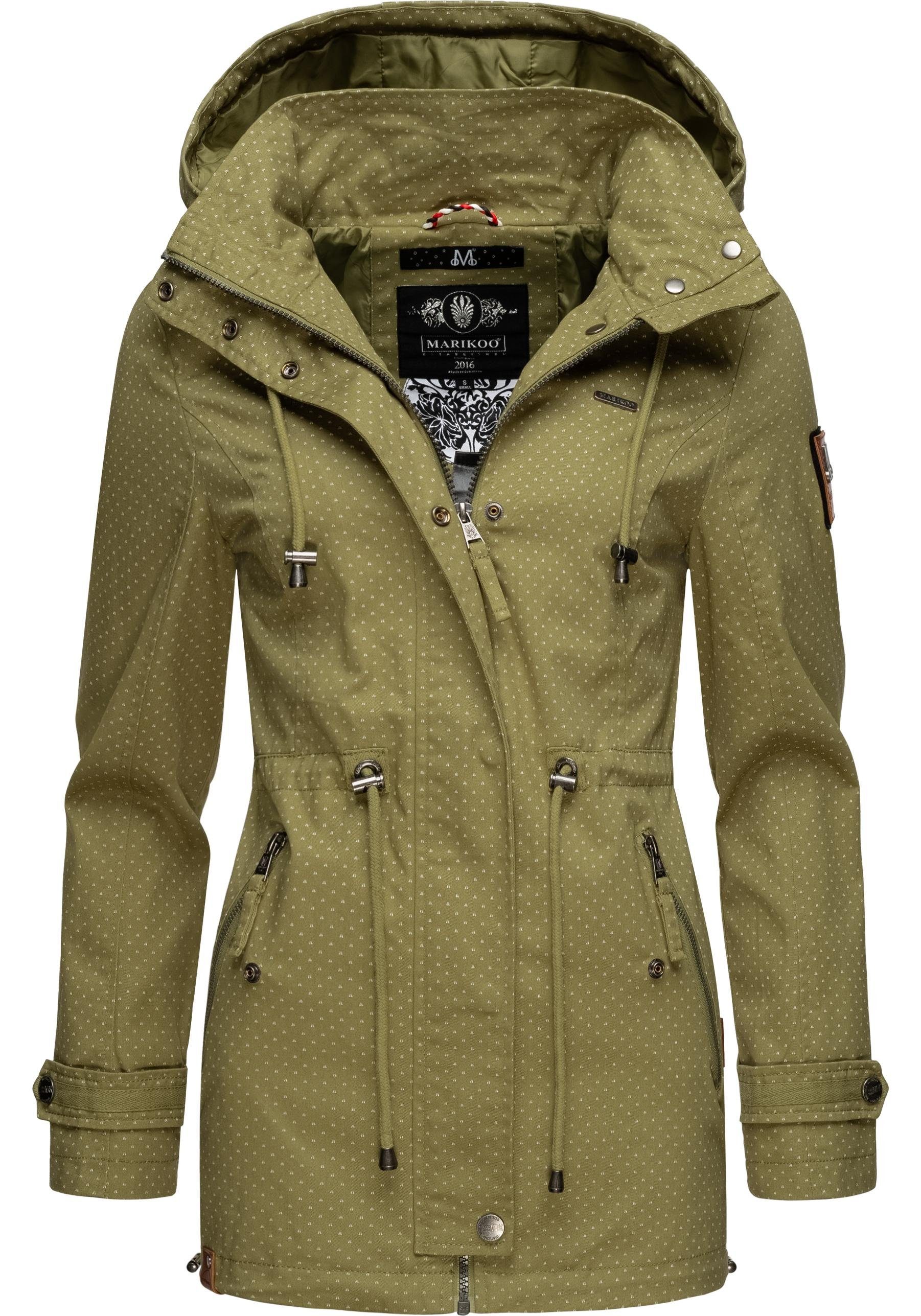 Marikoo Outdoorjacke Nyokoo modische Baumwoll Übergangsjacke mit großer Kap günstig online kaufen