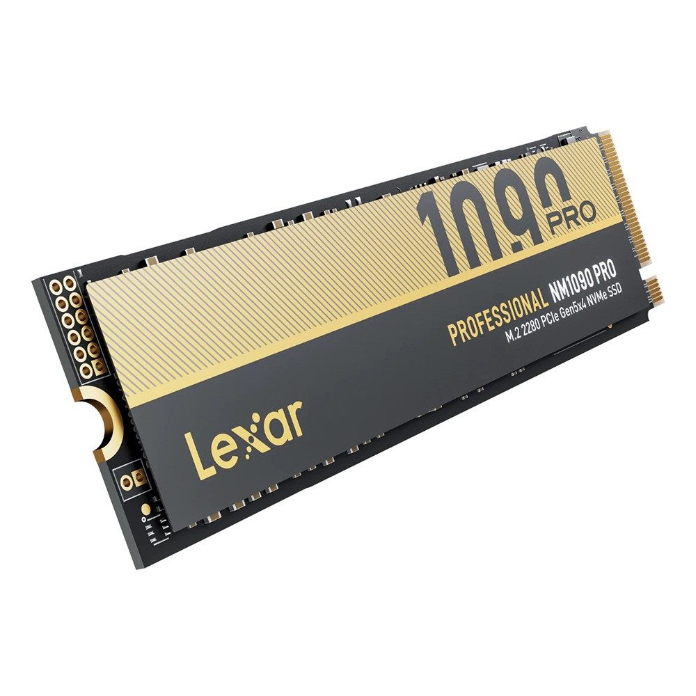 Lexar NM1090 PRO 4TB M.2 2280 NVMe 4000GB interne SSD (4 TB) M.2" 14000 MB/S Lesegeschwindigkeit, 13000 MB/S Schreibgeschwindigkeit, PCIe Gen5 x4, DRAM Cache, SLC Cache, 6nm Controller