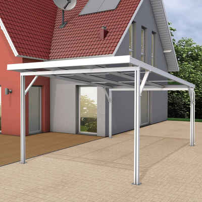 GUTTA Einzelcarport Premium, BxT: 309,4x562 cm, 200 cm Einfahrtshöhe, Dacheindeckung Acryl klar