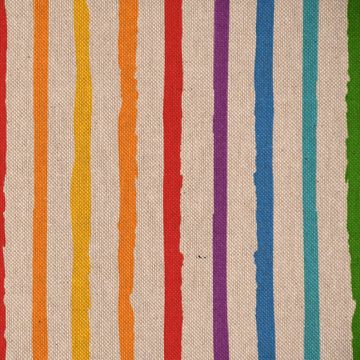 SCHÖNER LEBEN. Tischläufer Tischläufer Stripe Rainbow Leinenlook natur bunt 40x160cm, handmade