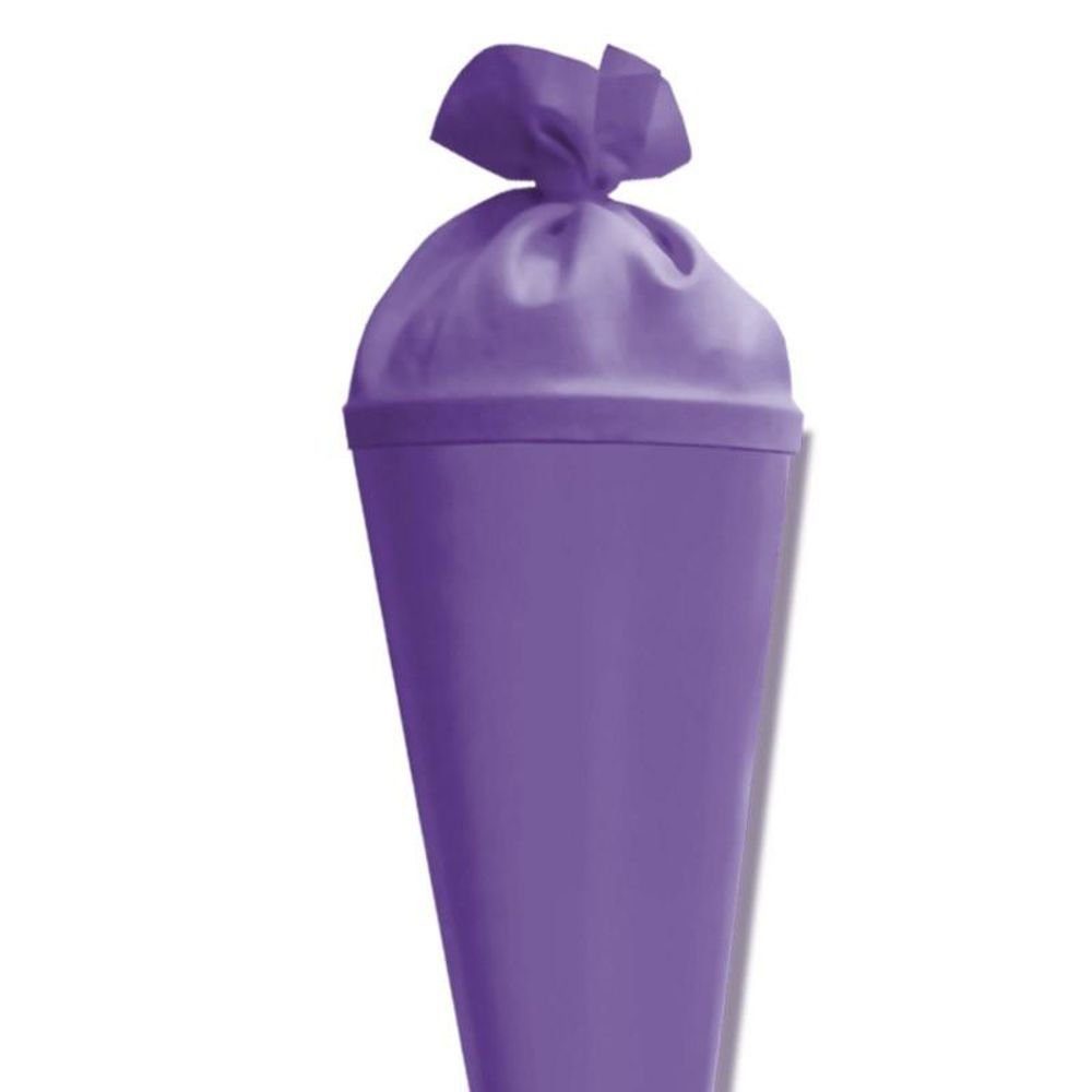 Roth Schultüte Basteltüte 70 cm, rund lila Einschulung Zuckertüte Rot(h)-Spitze Filz-Verschluss