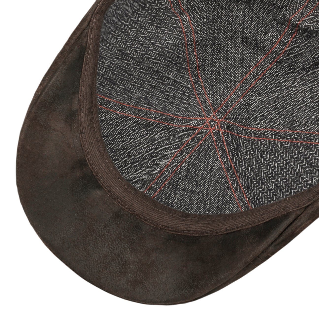 Ledercap Stetson Cap (1-St) dunkelbraun Schirm mit Flat