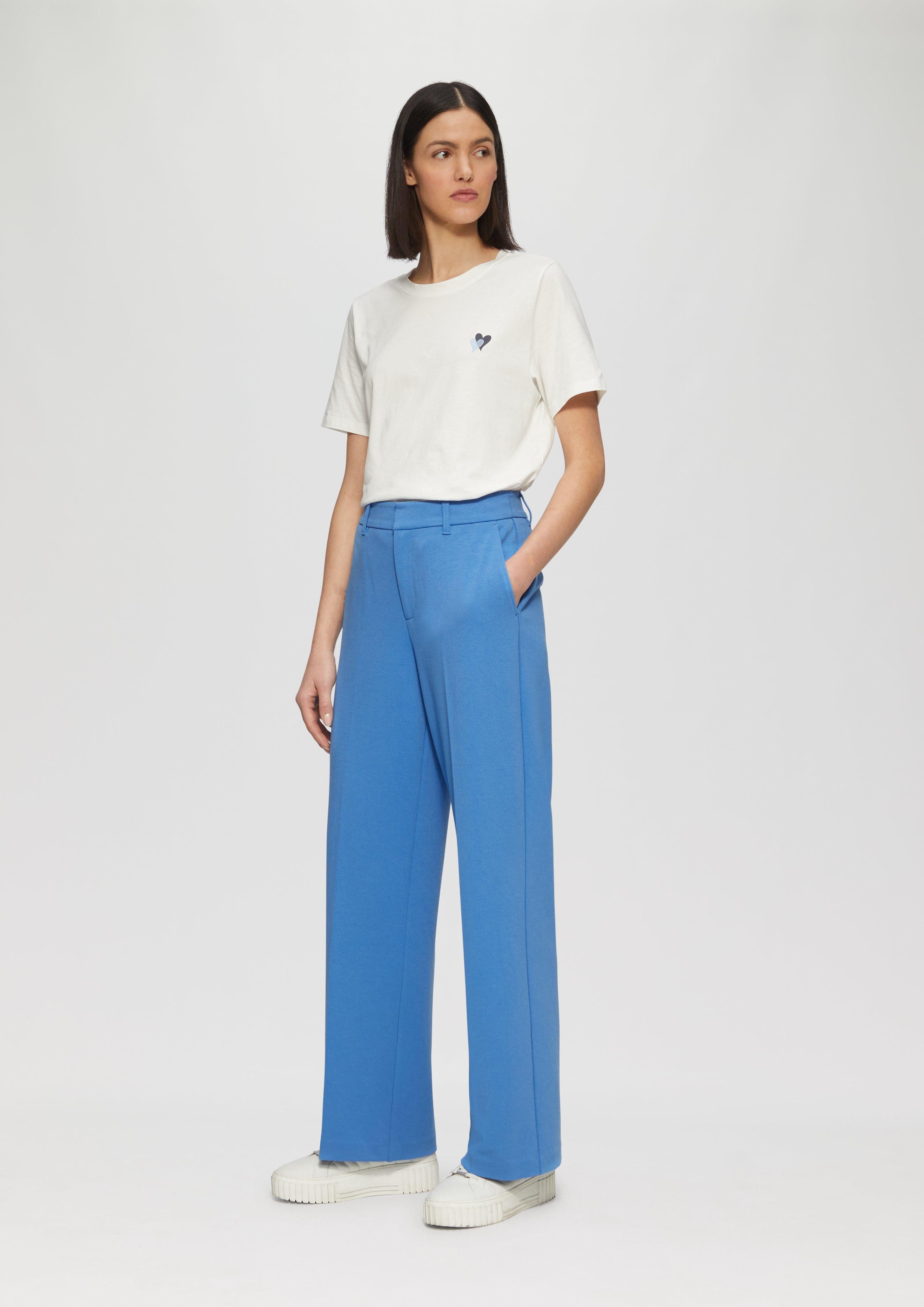 s.Oliver Stoffhose Wide-Leg-Hose aus Struktur-Jersey günstig online kaufen