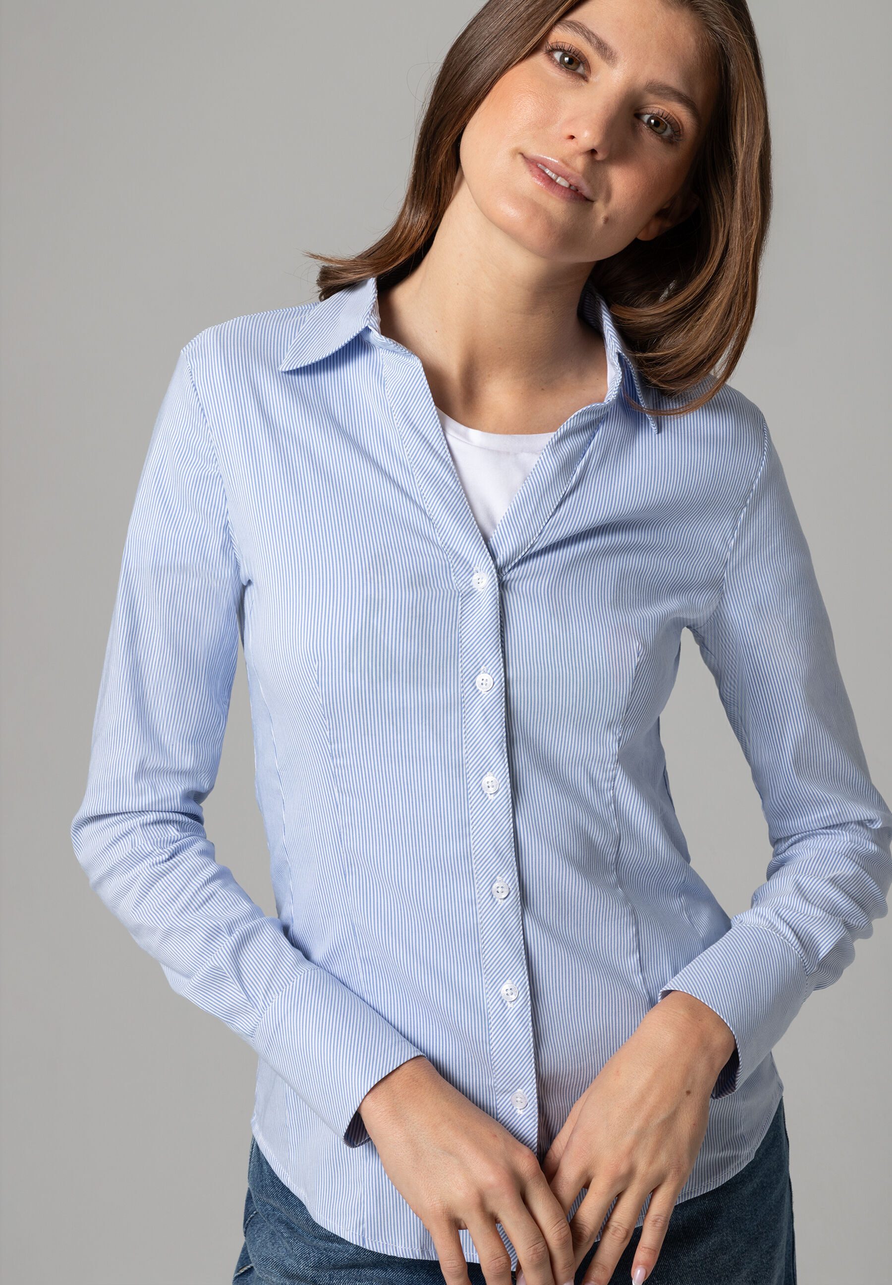 Klassische Bluse Streifenbluse