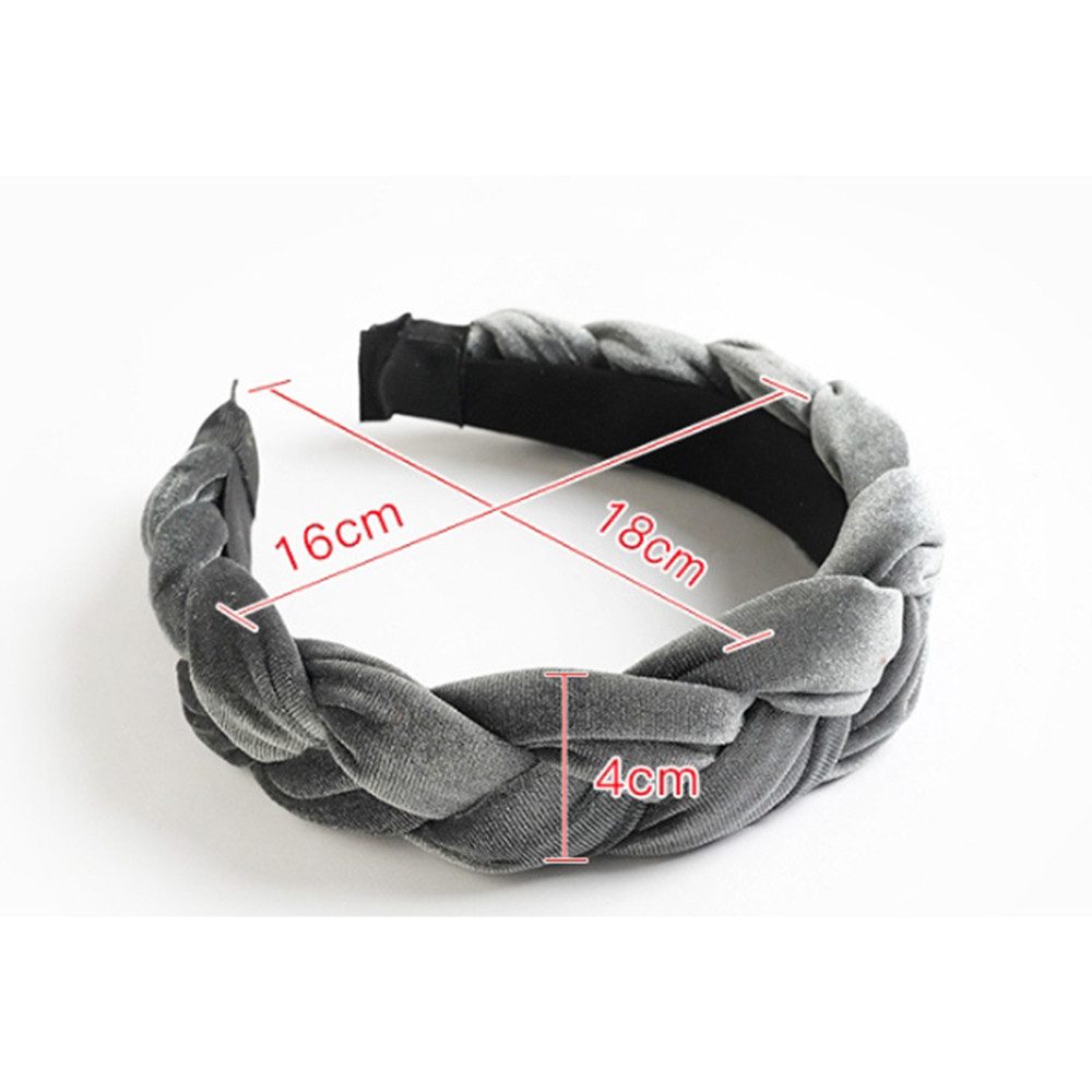 Zaewry Haarband Damen Geflochtene Stirnbänder Samt Haarreifen Vintage Breit Haarband, Elastische Criss Cross Haarbänder Zubehör für Damen und Mädchen