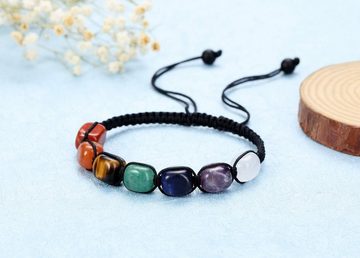 Alster Herz Perlenarmband Set 2er Set 7 Chakra Armband unisex, Yoga, Glücksarmband, J0552 (2-tlg), Set enthält 2 Bänder, verstellbare Länge