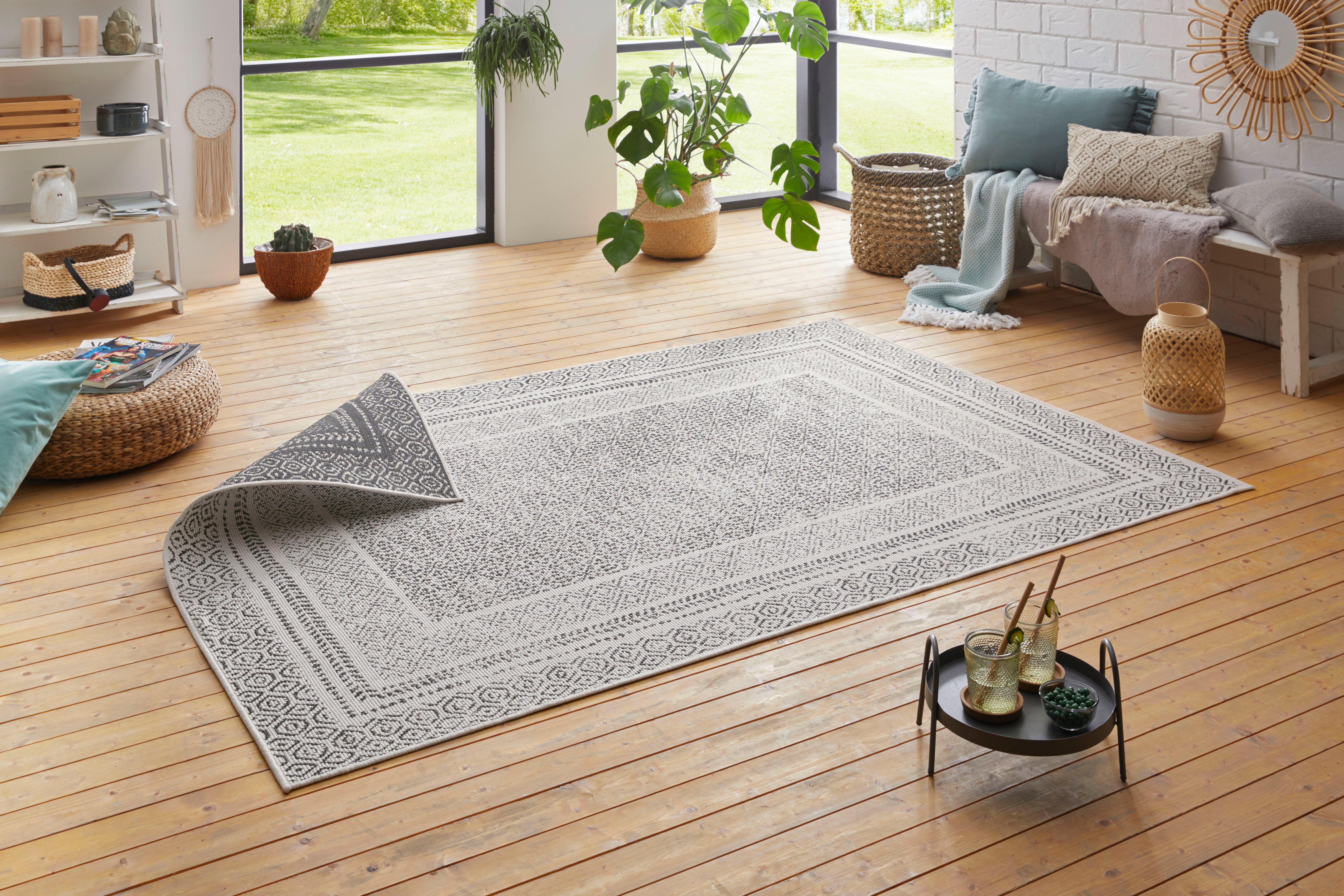 Home affaire Teppich Bernard, rechteckig, Höhe: 5 mm, Robust, Pflegeleicht, Flachgewebe, Wendeteppich