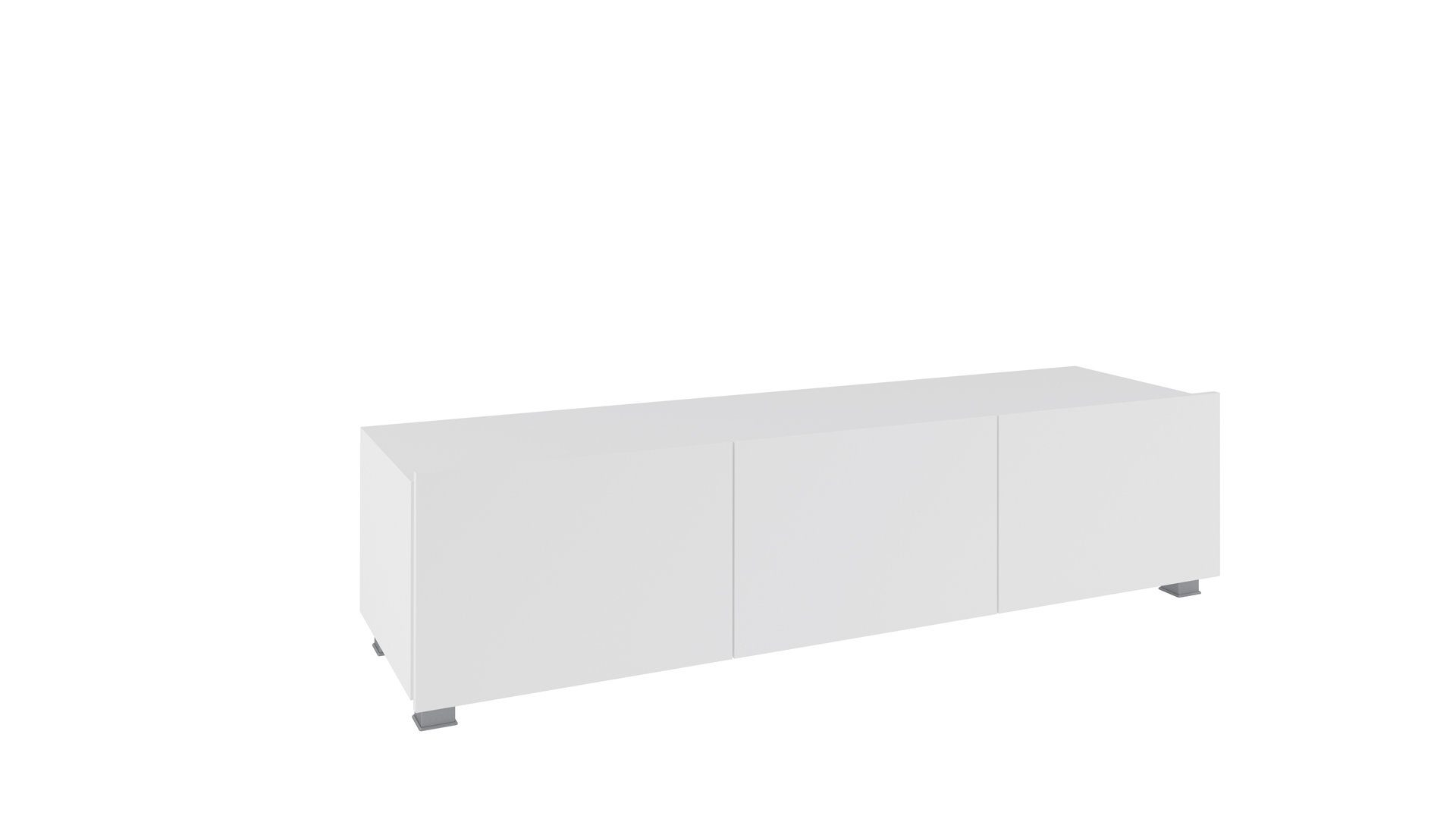variabel Modern (4-St), Weiß Bietula, Wohnwand Design, hängbar mit 4-teilig, (Set wahlweise Hochglanz Stylefy LED-Beleuchtung, Wohnzimmer-Set),