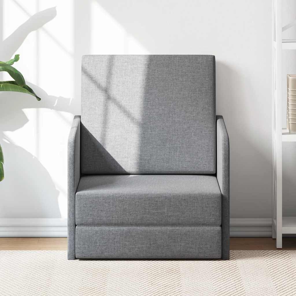 vidaXL Sessel Schlafsessel Ausziehbar Hellgrau Stoff (1-St)