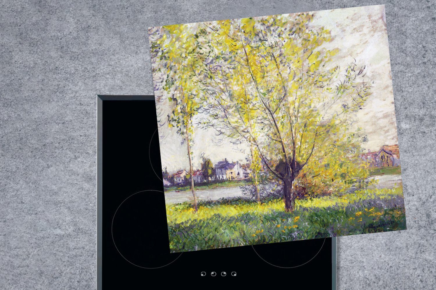 (1 Herdblende-/Abdeckplatte für Monet, küche Die 78x78 Ceranfeldabdeckung, Arbeitsplatte Claude Vinyl, MuchoWow - Weiden tlg), cm,