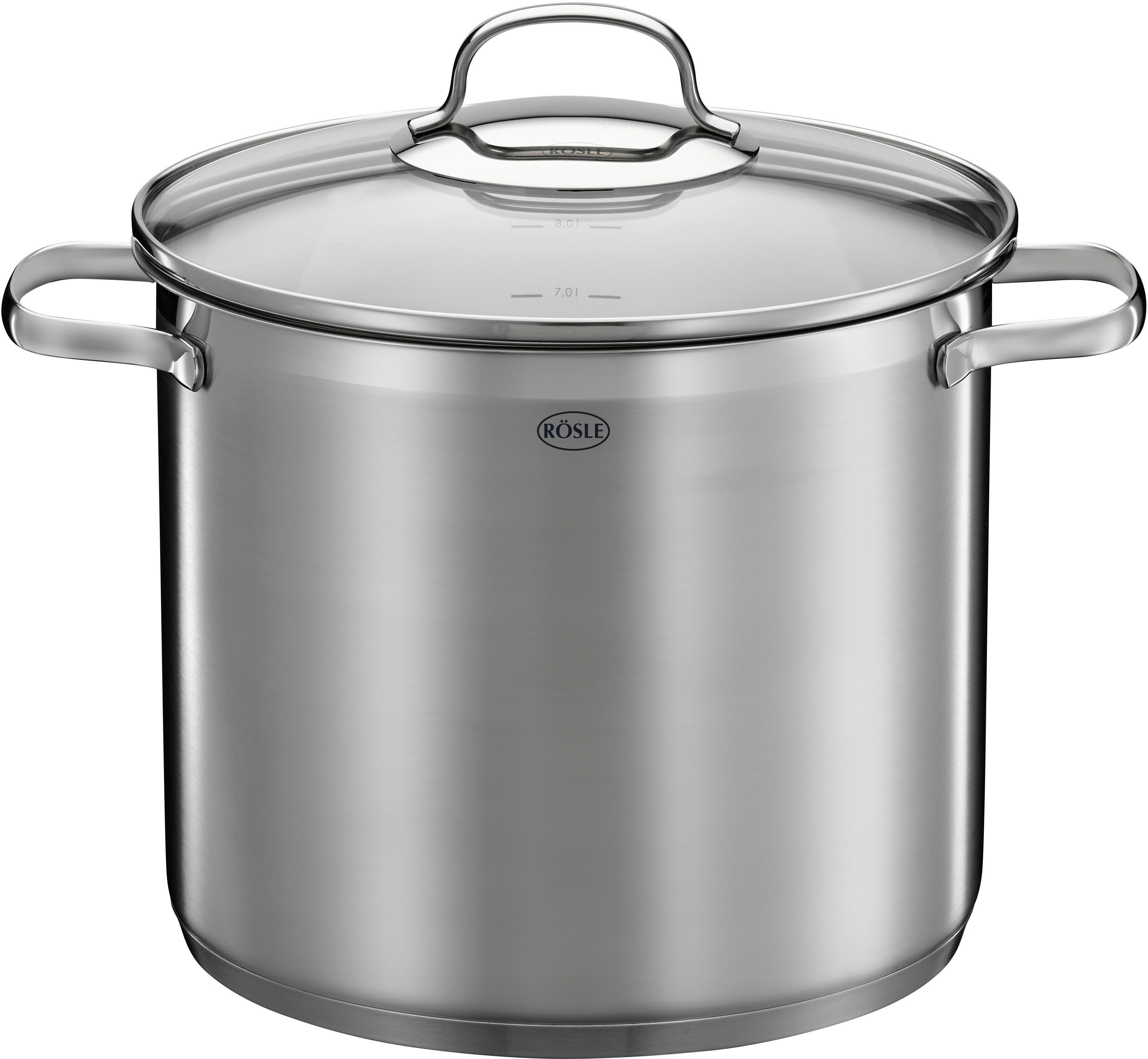 RÖSLE Suppentopf ELEGANCE, Edelstahl 18/10, spülmaschinen- und induktionsgeeignet, Ø 24 cm, 8 L