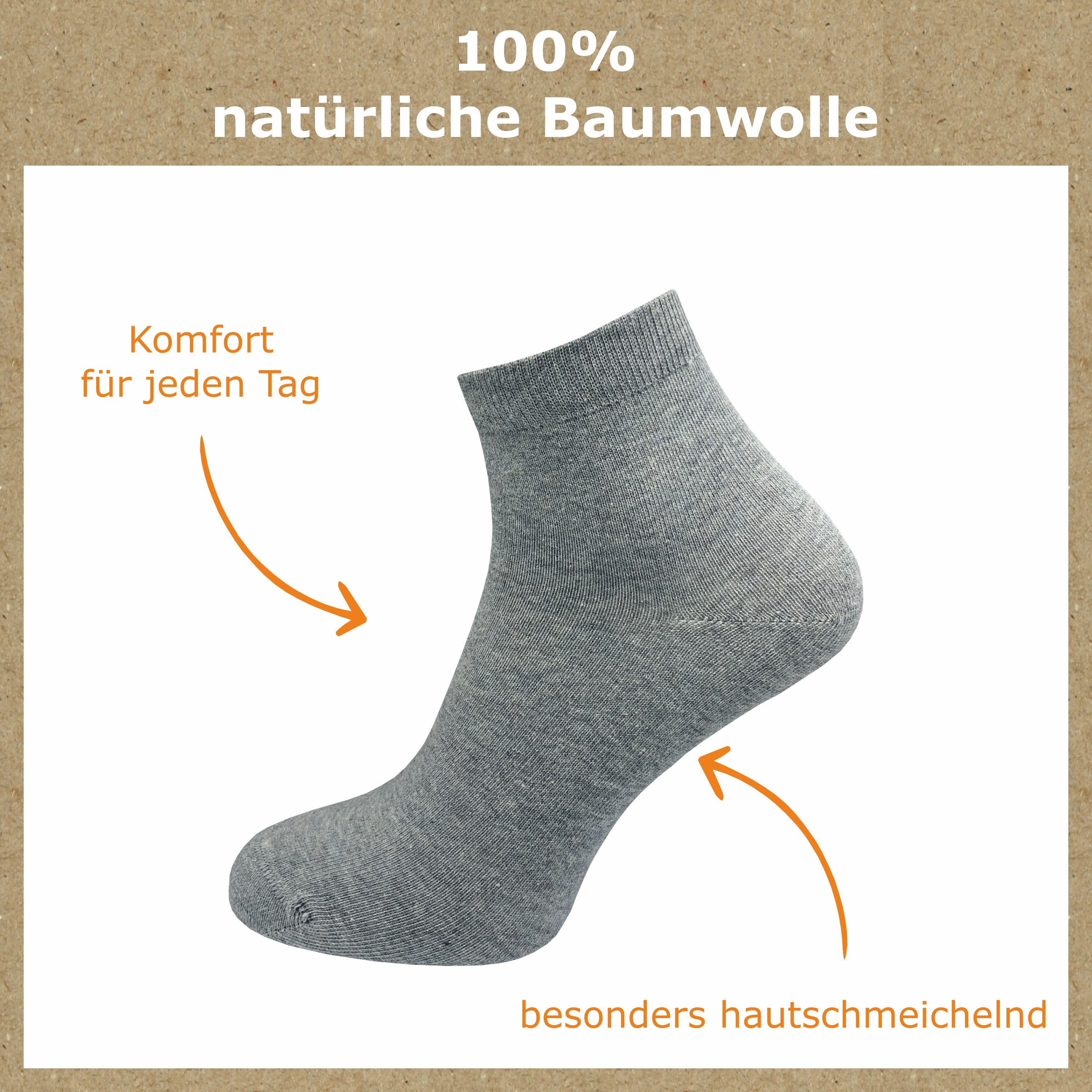 GAWILO Kurzsocken aus 100% reiner Baumwolle günstig online kaufen