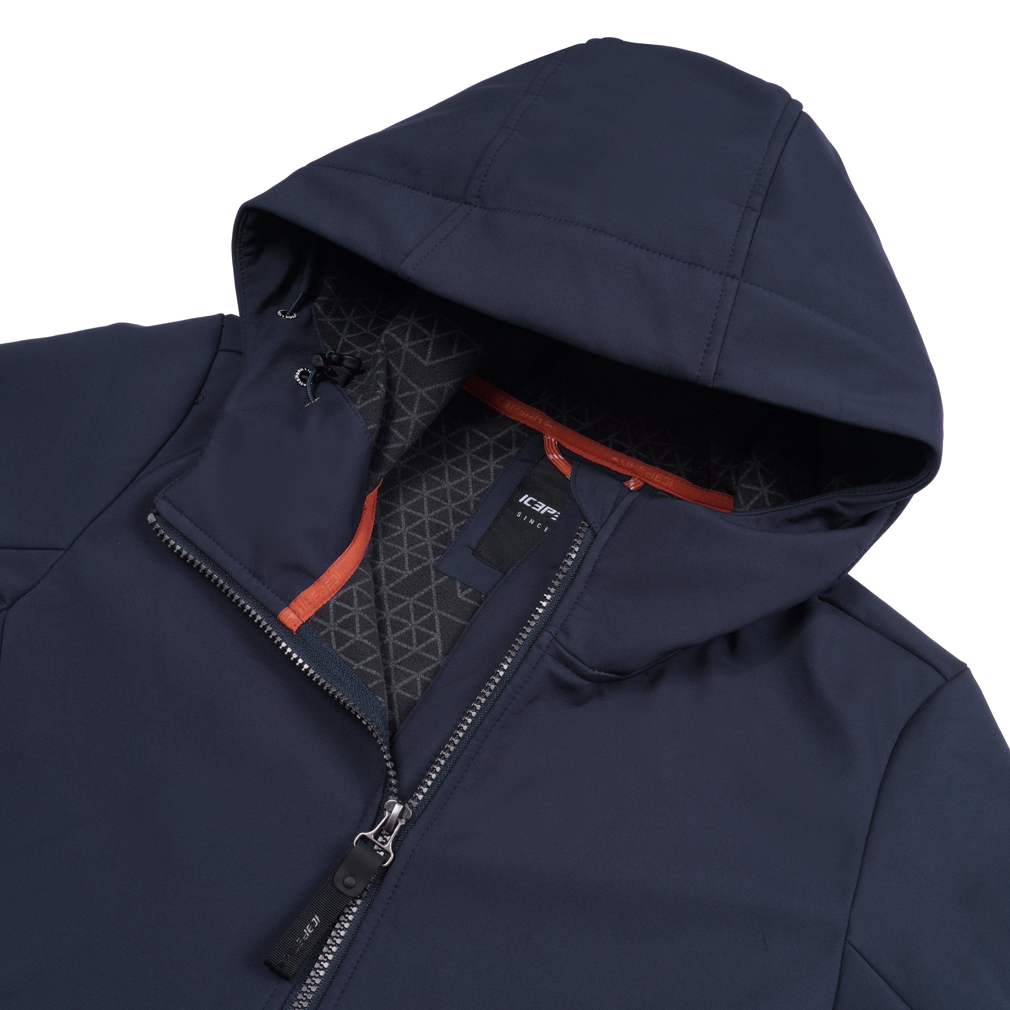 Icepeak Softshelljacke D SOFTSHELLJACKE ALAMOSA Arm mit am Markenlabel dark blue