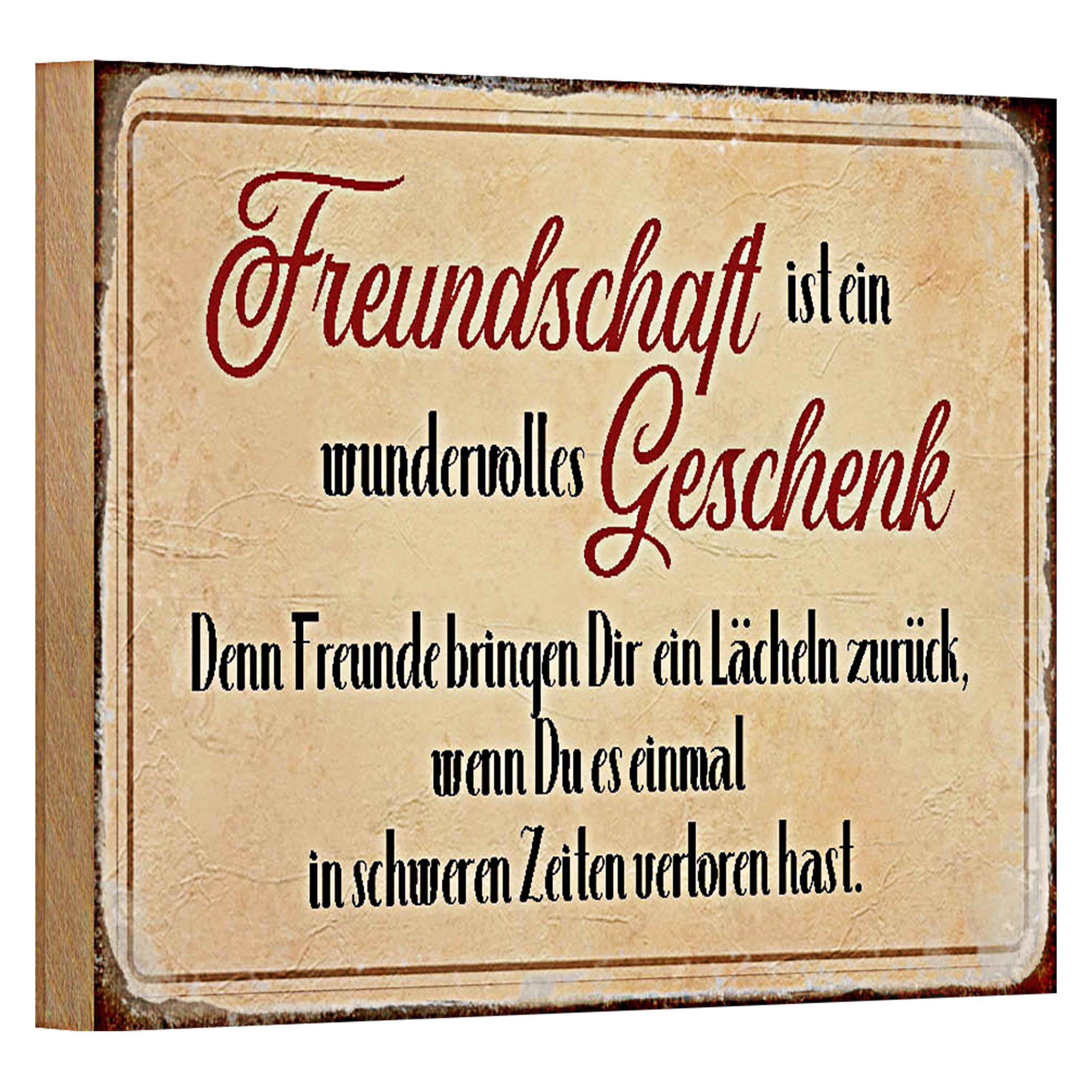 Roomando Holzbild Spruch 18x12cm Freundschaft ist günstig online kaufen