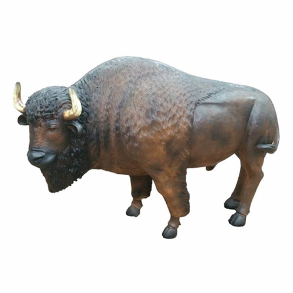 JVmoebel Dekoration Bison Lebensgroße Statuen Figur Skulptur, neu 90cm Skulptur Deko Garten Figuren