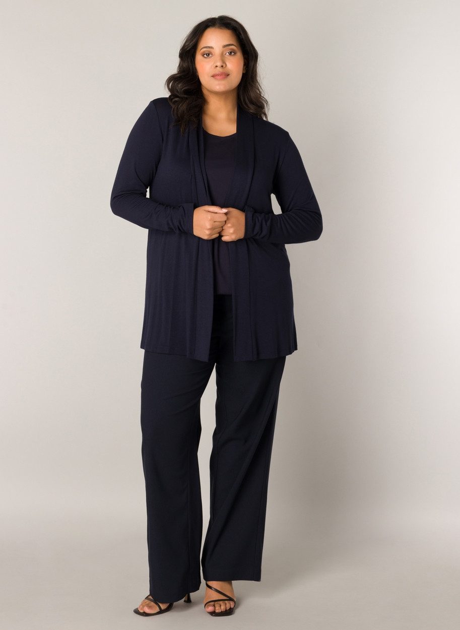 Base Level Curvy Strickjacke offen, ohne Verschluss