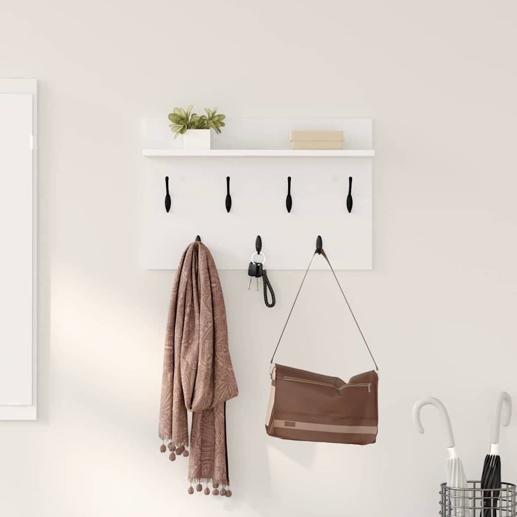 vidaXL Regal Wandmontierter nachttisch Wandhalterung Weiß 60 x 40 x 12 cm, 1-tlg.