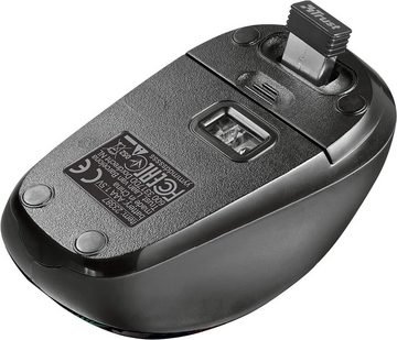 Trust Yvi Kabellose Optische Funkmaus Wireless Maus 1600dpi 4 Tasten Maus (USB, Einstellbare DPI, Ergonomisch, Leise, Scrollrad)