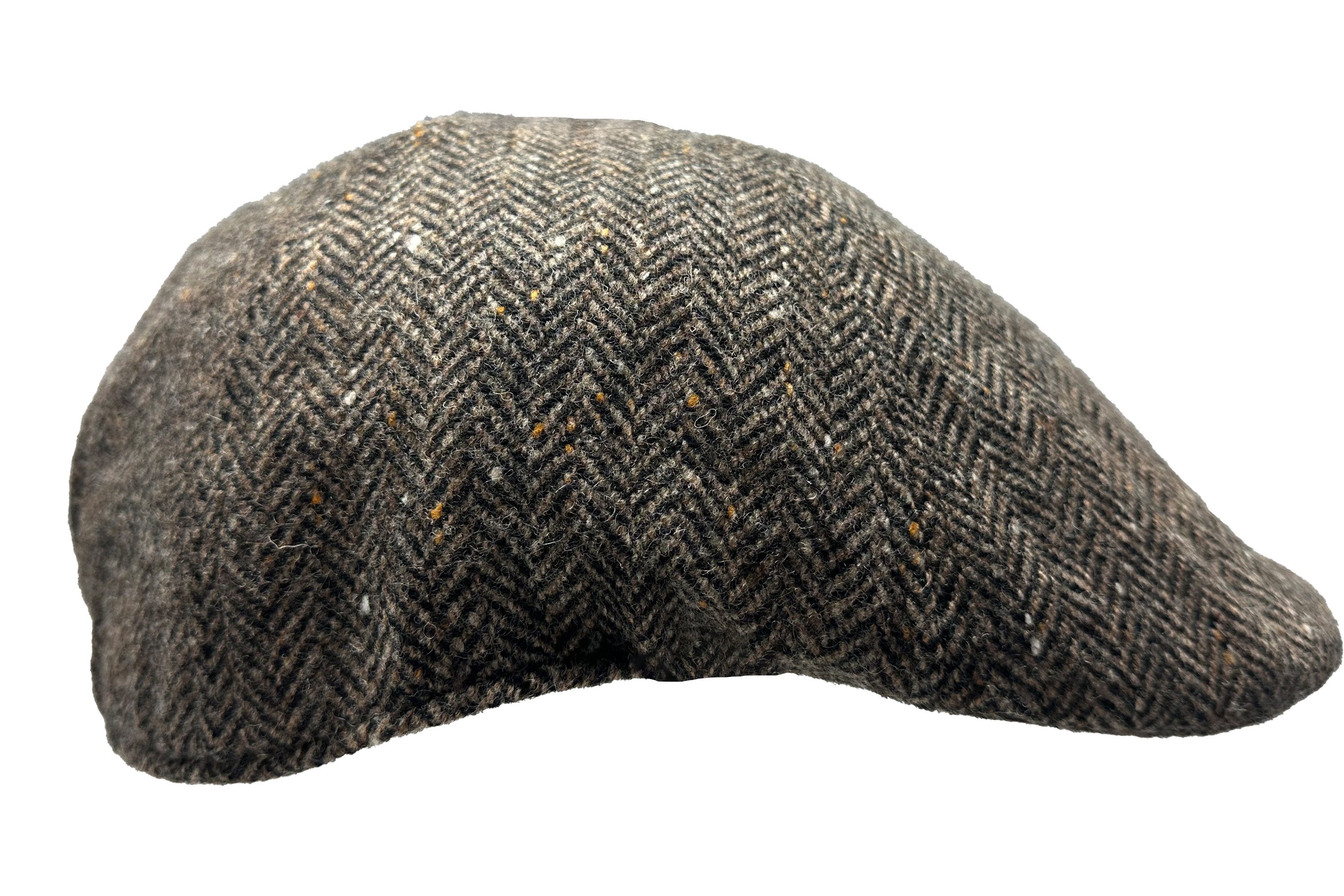 Fiebig Flat Cap 6-Panel Wool Herringbone Fischgrat Cap