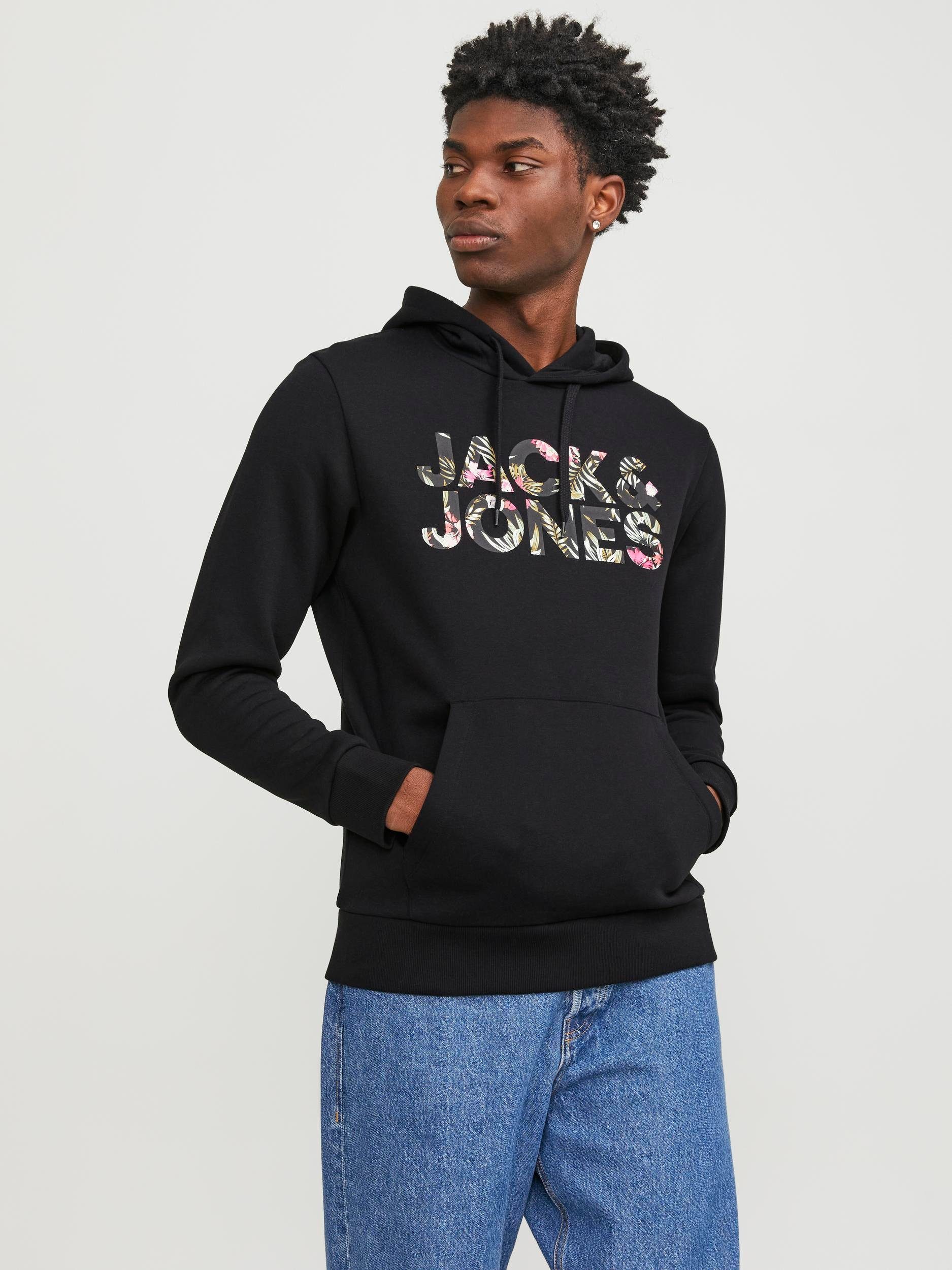 Jack & Jones Kapuzensweatshirt JJEJEFF CORP LOGO SWEAT HOOD LN Carbon