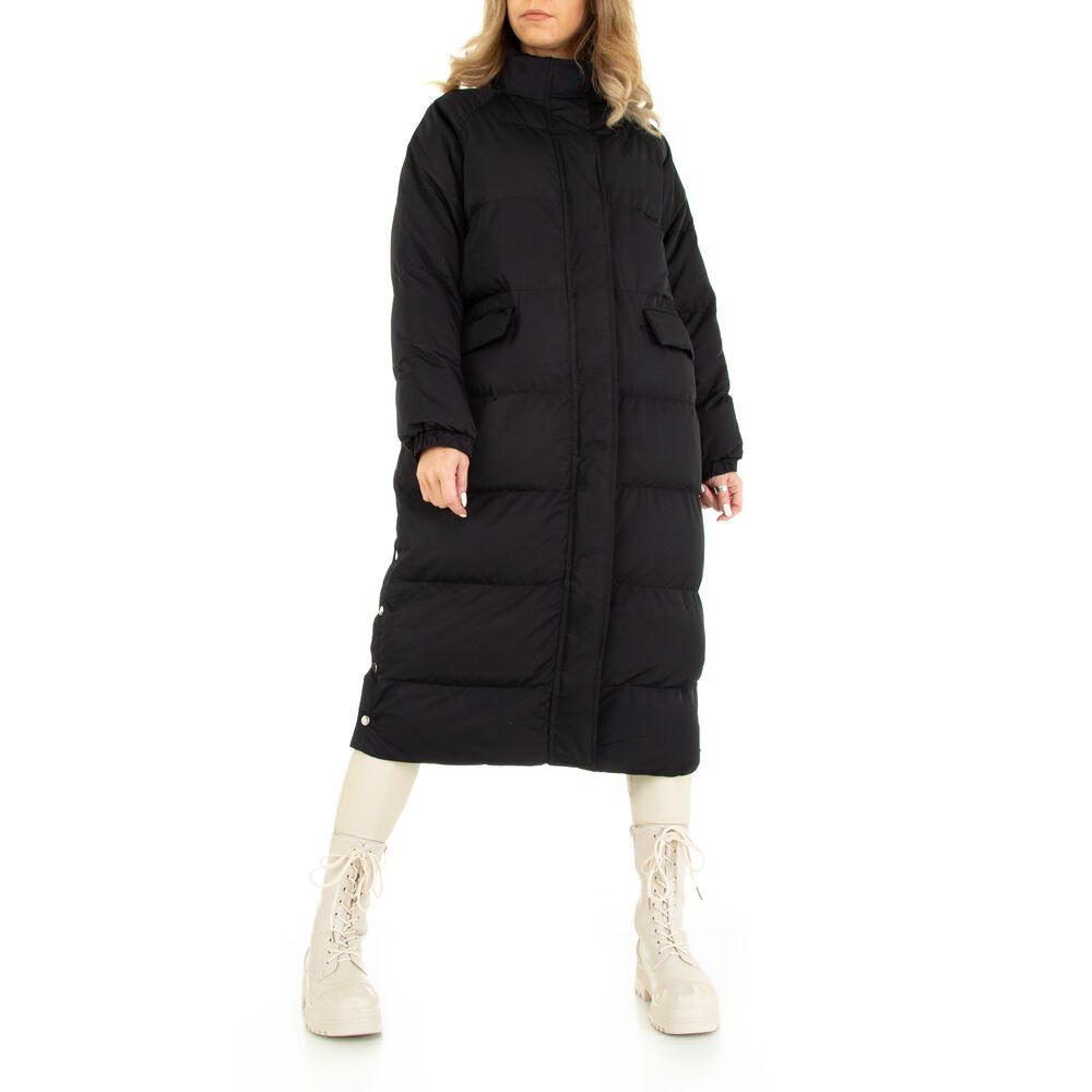 Ital-Design Wintermantel Damen Freizeit (78178692) Gefüttert Mantel in Schwarz