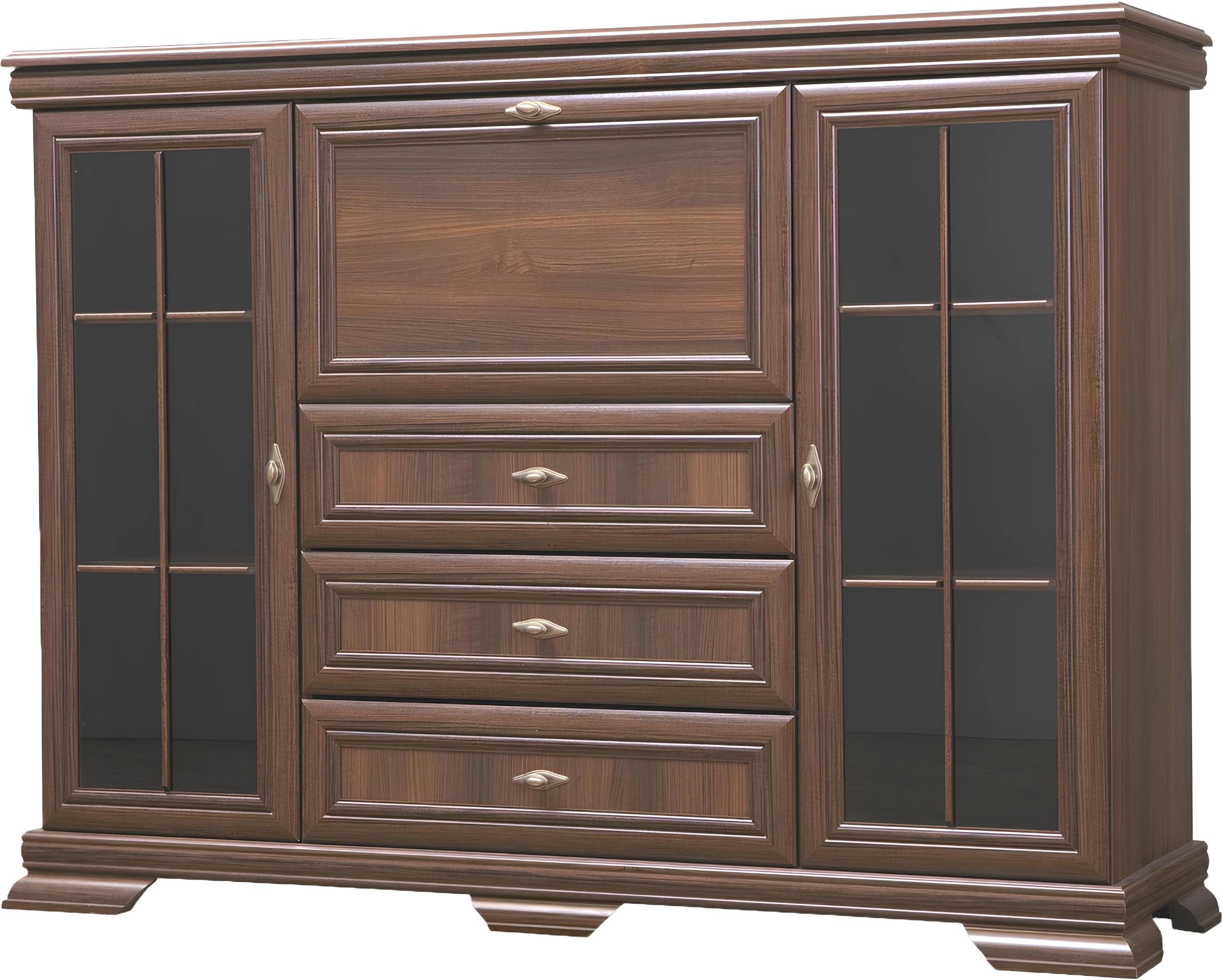 Kombikommode Großer Wohnzimmerschrank 158cm XXL mit niedrigen Boards, Anrichte aus