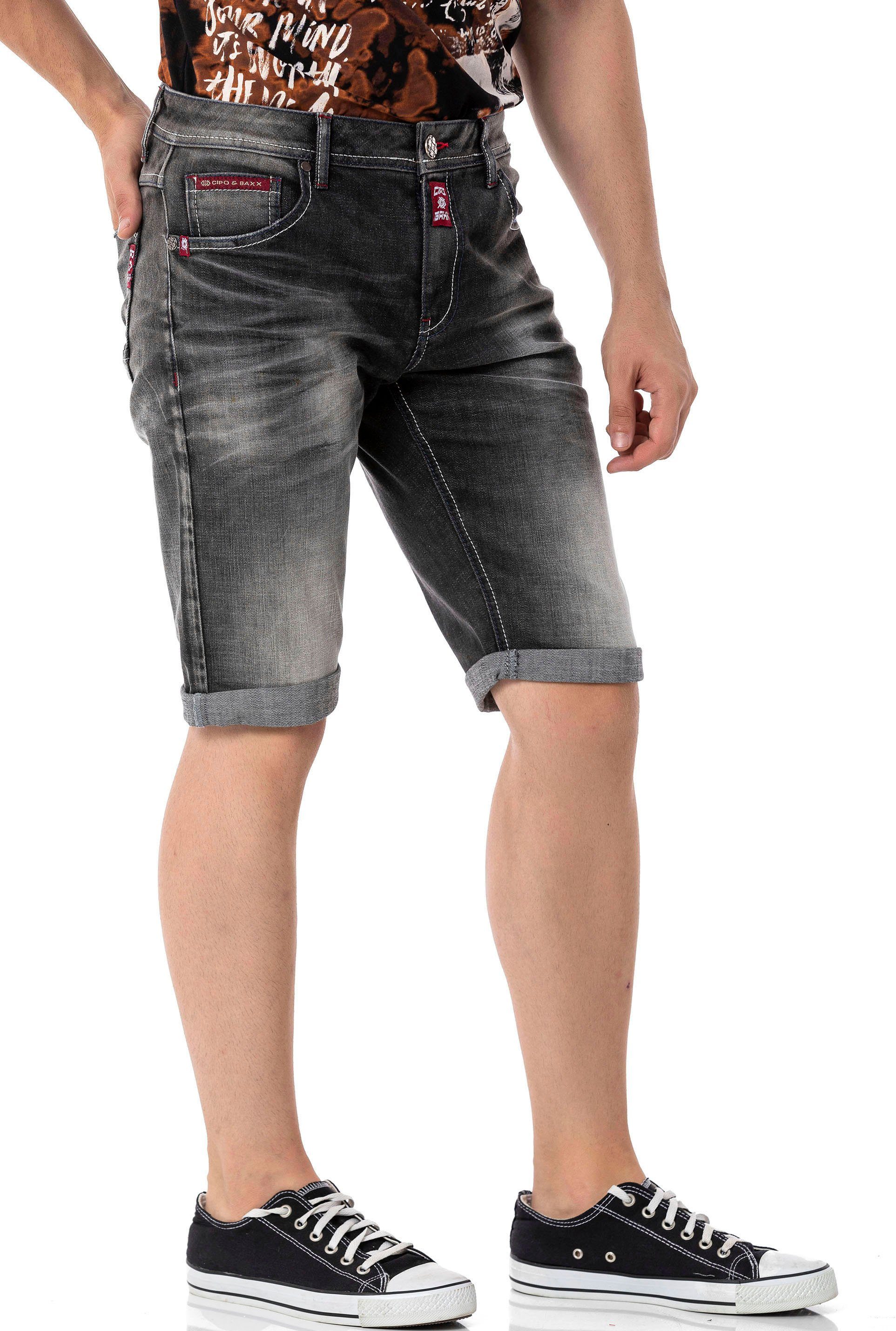 black & used Jeansshorts Cipo Baxx