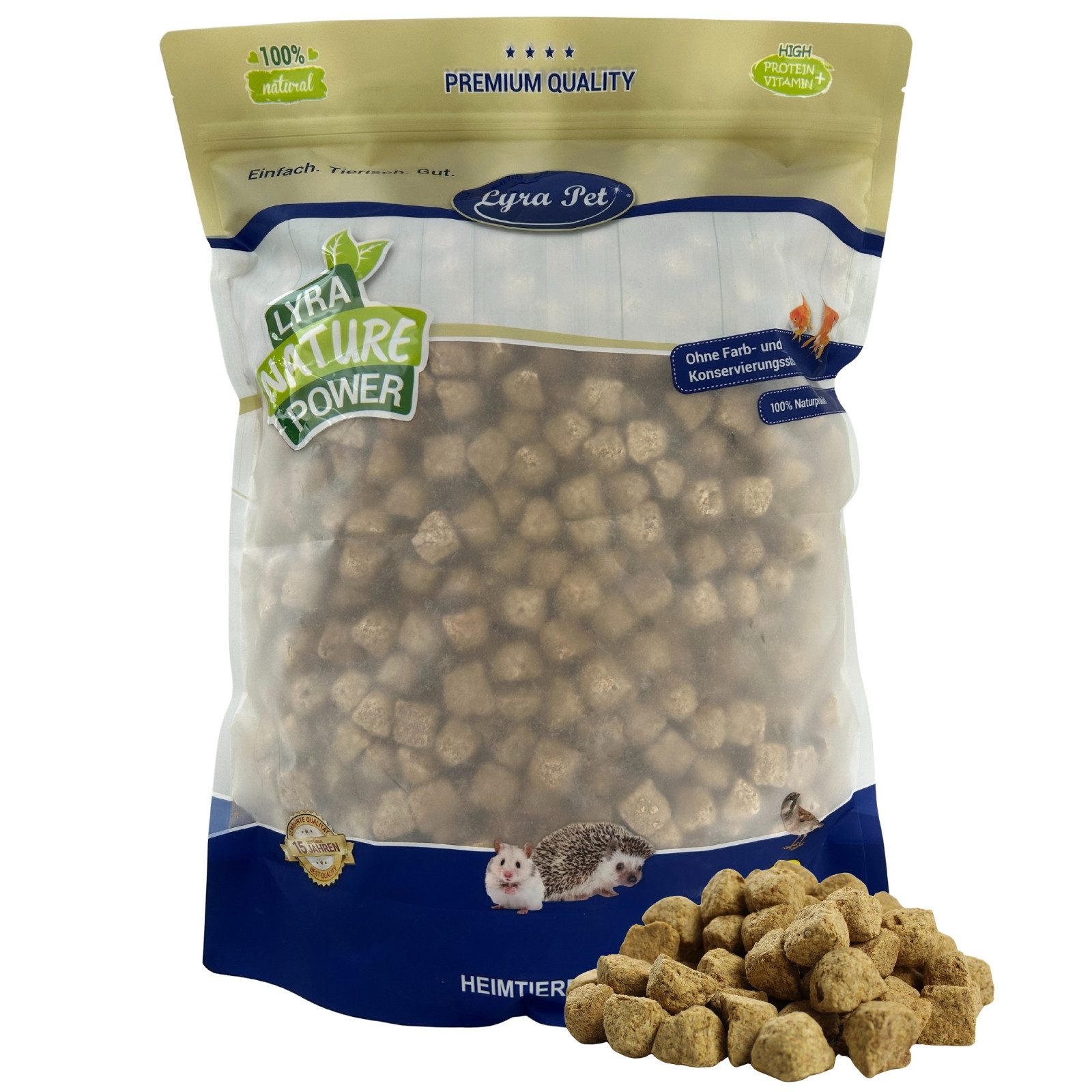 Lyra Pet 1 kg Lyra Pet® Artemia Würfel gefriergetrocknet Vogelfutter, für: Reptilien, Ziervogel, Nager, Wildvogel, Fisch