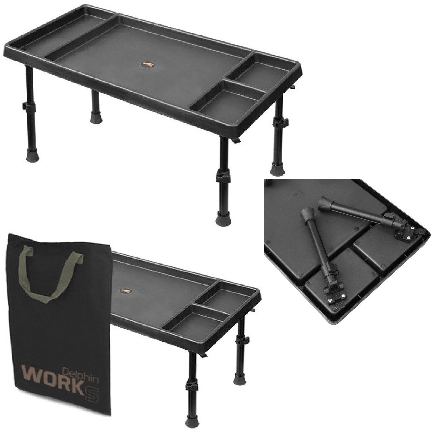 Campingtisch Kleiner Campingtisch Delphin - Angeln - Karpfen - Ablage - Werkzeug