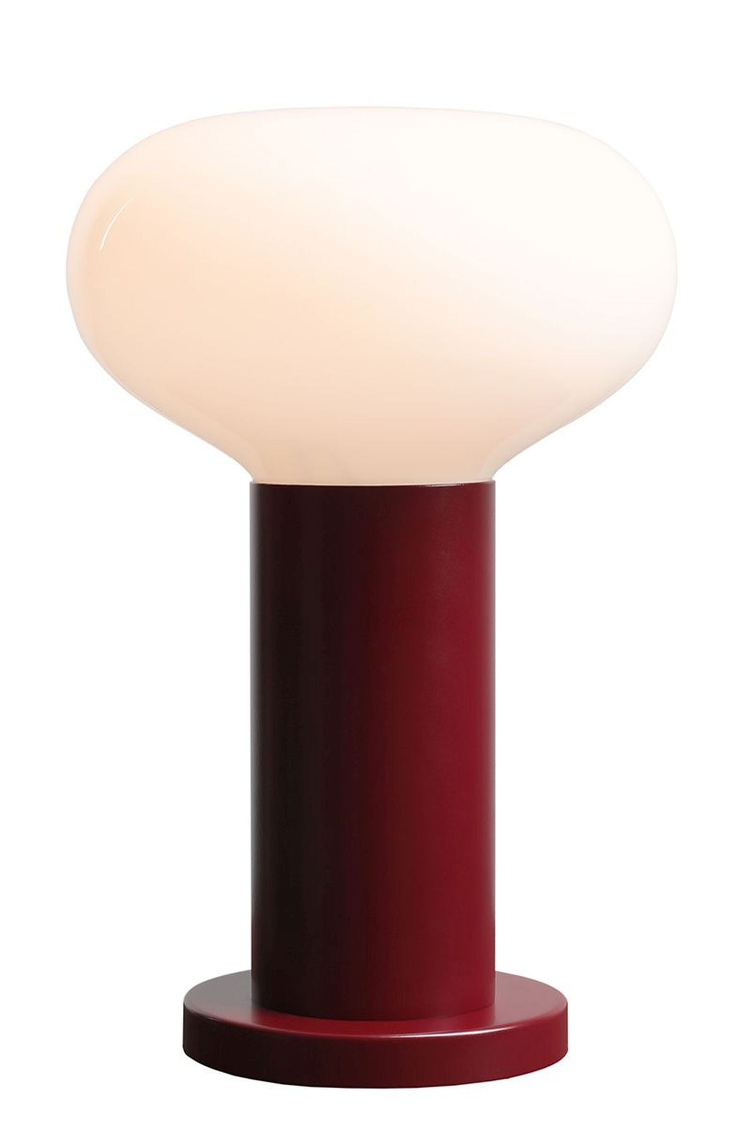 Licht-Erlebnisse Tischleuchte ERAL, Metall Glas E14 Ø 19 cm rund 29 cm hoch Rot Weiß Modern