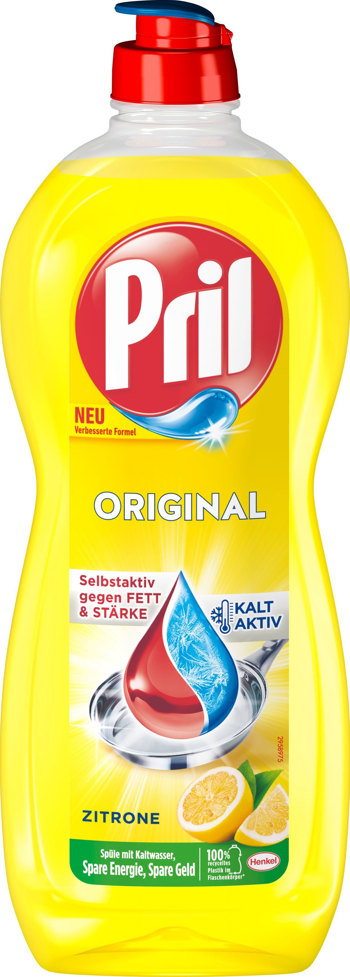 PRIL Original Zitrone 675 ml Geschirrspülmittel (1-St. Handgeschirrspülmittel mit höchster Fettlösekraft)