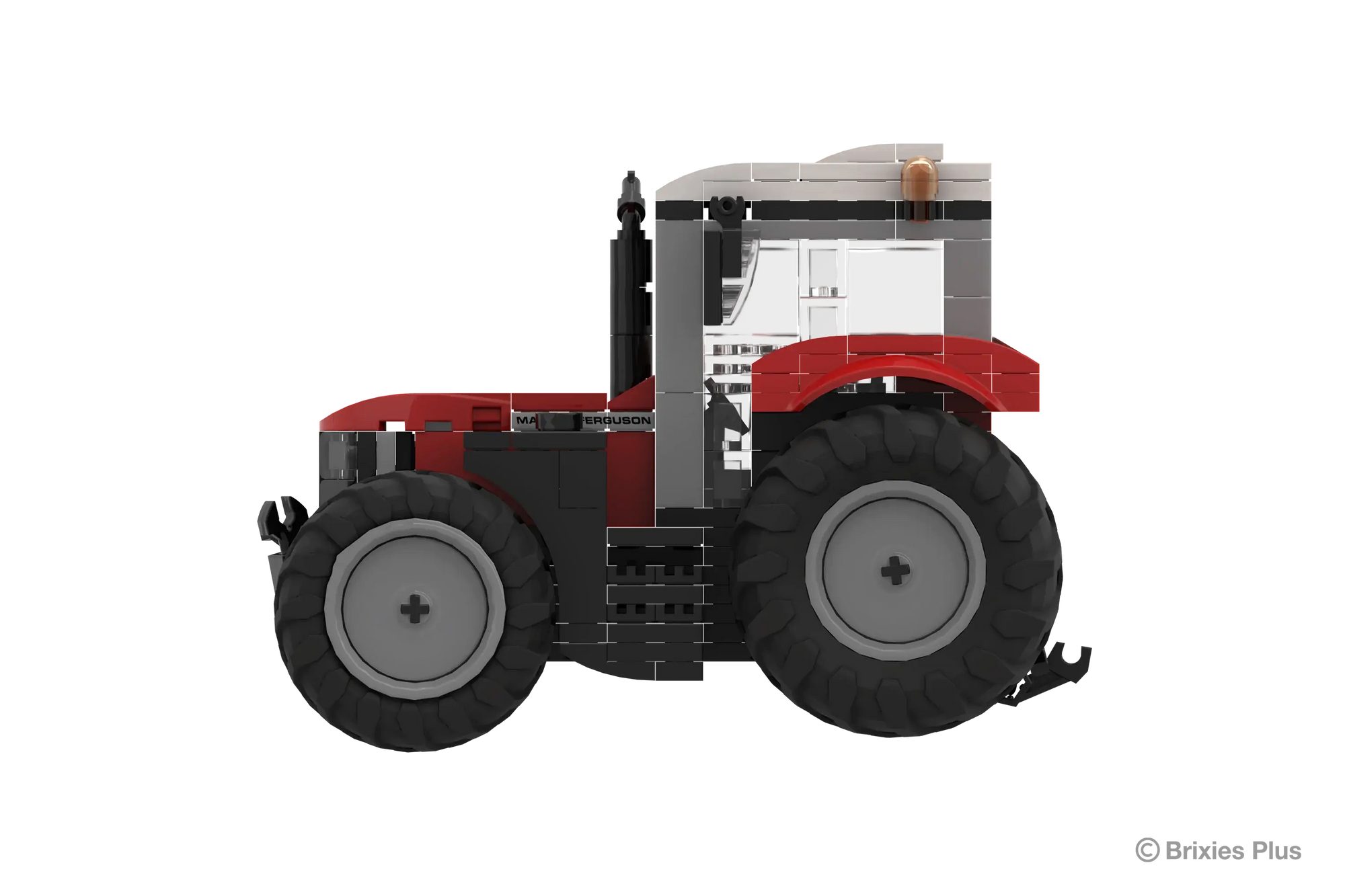 Brixies BRIXIES - Massey Ferguson™ 6S S Traktor Baustein-Set - 239 Teile Konstruktionsspielsteine, kompatible Klemmbausteine