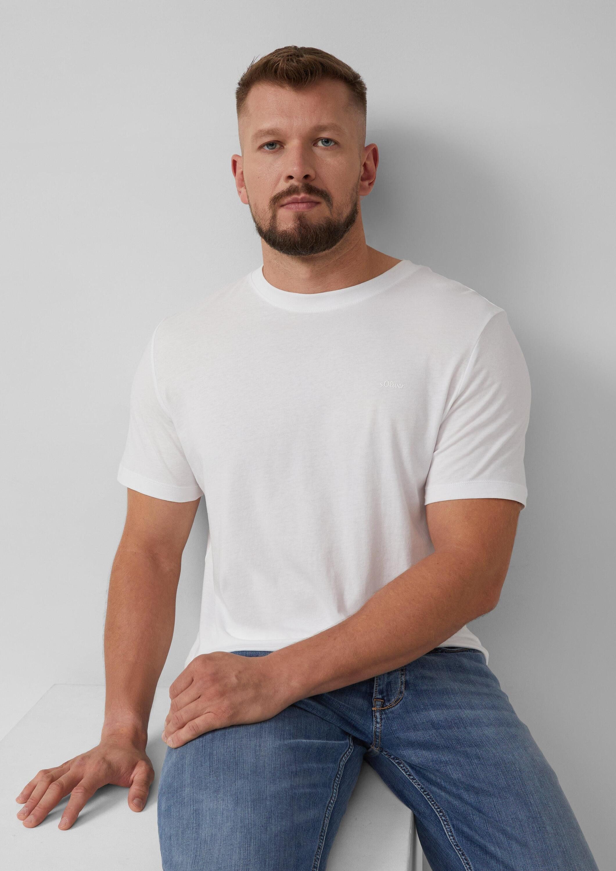 s.Oliver Kurzarmshirt T-Shirt Baumwoll-T-Shirt mit Logo-Print günstig online kaufen