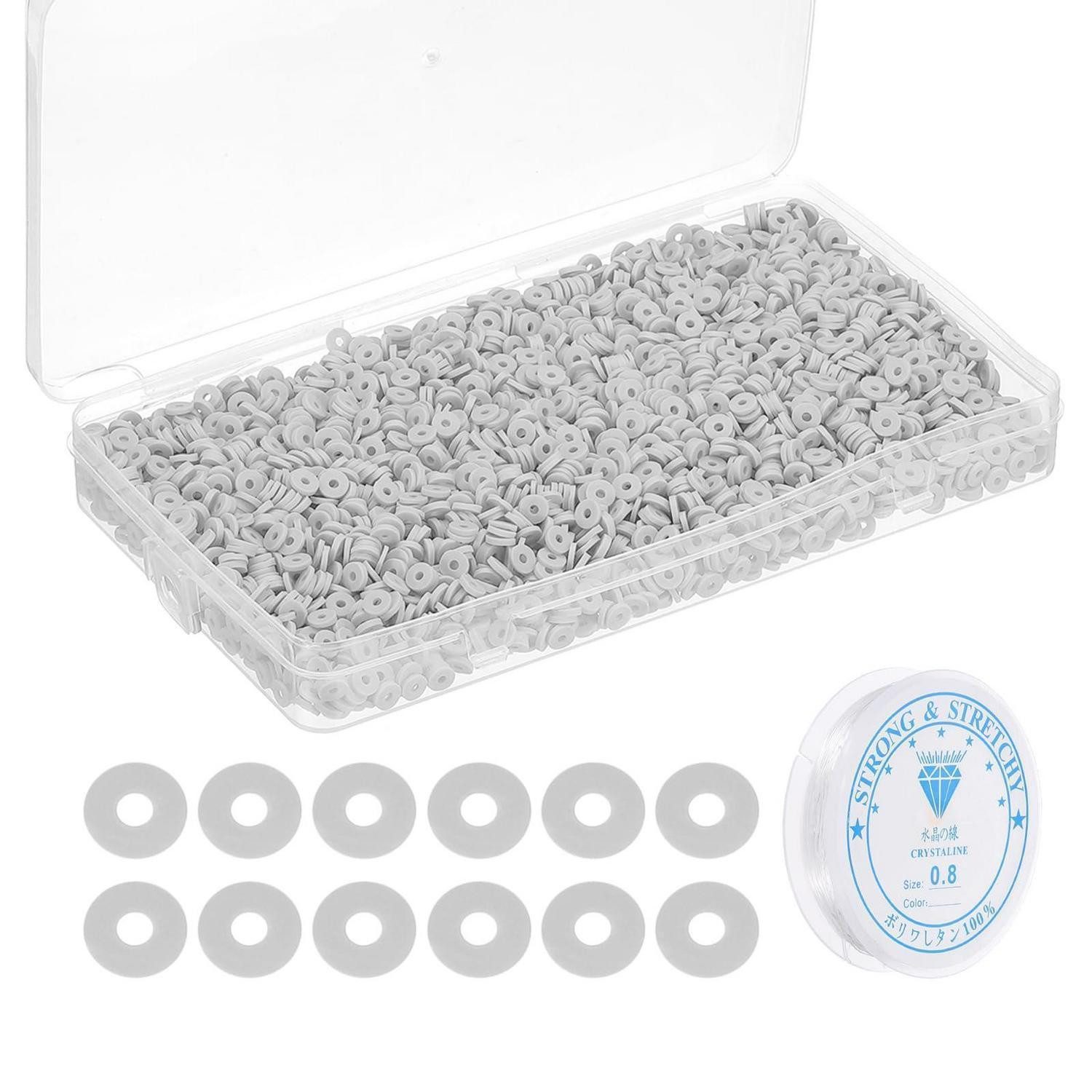 LuxusKollektion Bastelperlen Heishi Perlen Grau 6mm 4000Stück Polymer Clay, (4000-tlg)