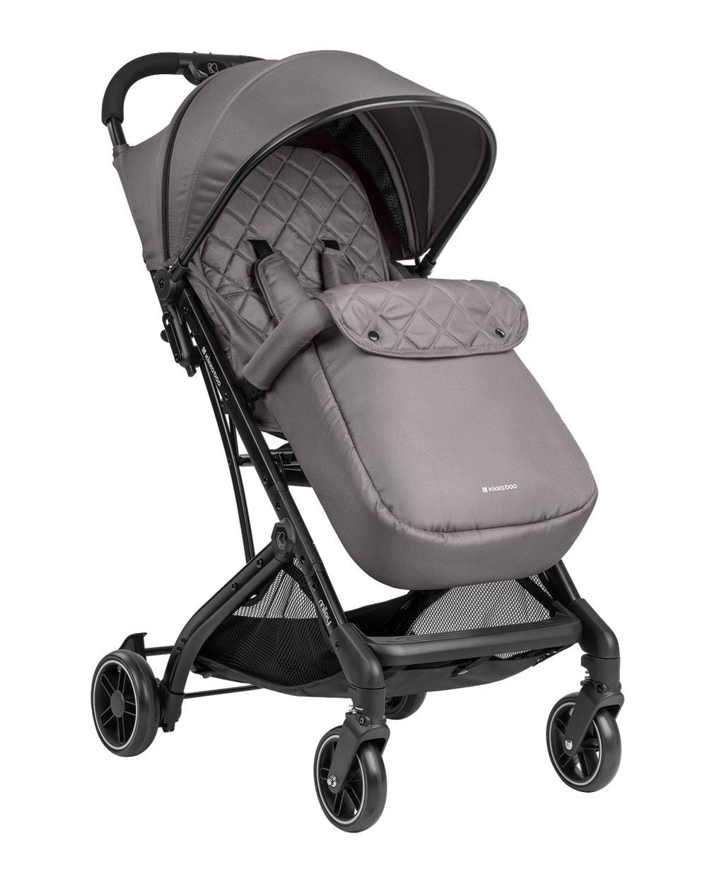 Kikkaboo Kinder-Buggy Kinderwagen Miley mit Fußsack, Fußstütze verstellbar, klappbar, Korb