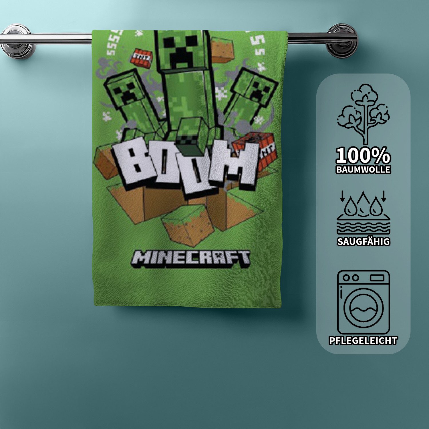 Carbotex Handtücher Minecraft Duschtuch Badetuch Strandtuch günstig online kaufen